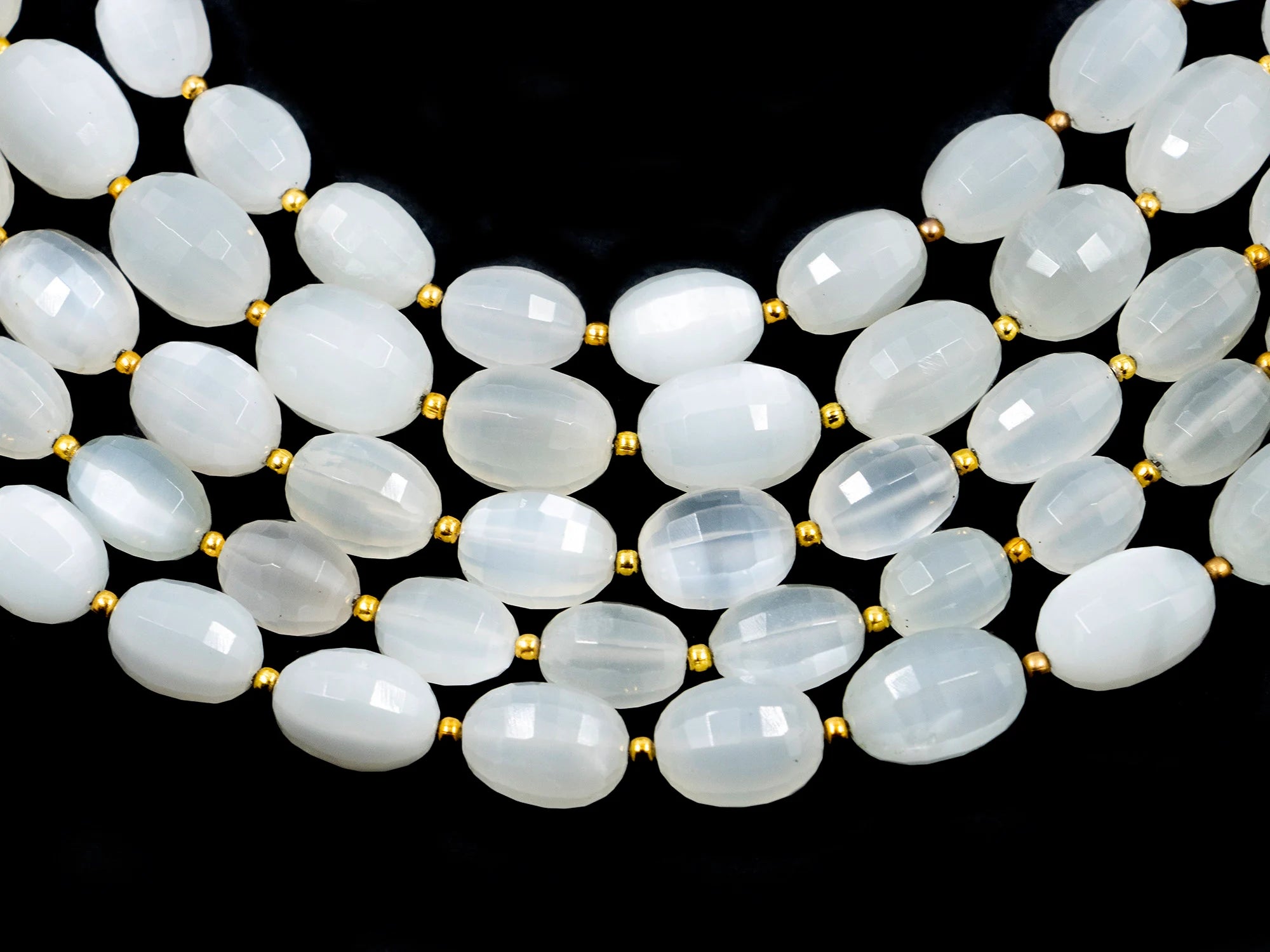 White Moonstone Faceted Oval Beads, Moonstone Oval Beads, White Moonstone Oval, Moonstone Jewelry Making Gemstone Beads, 9 Inches, SKU 1559