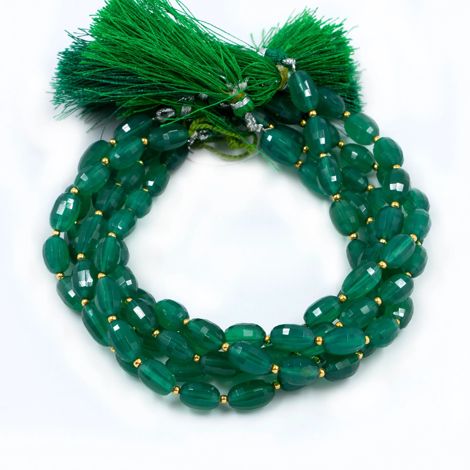 Natural Green Onyx Beads, Faceted Oval Beads, 6.5x9 mm To 8x11 mm Beads, Green Oval Beads, Beads For Jewelry, Gemstone Beads (SKU1562)