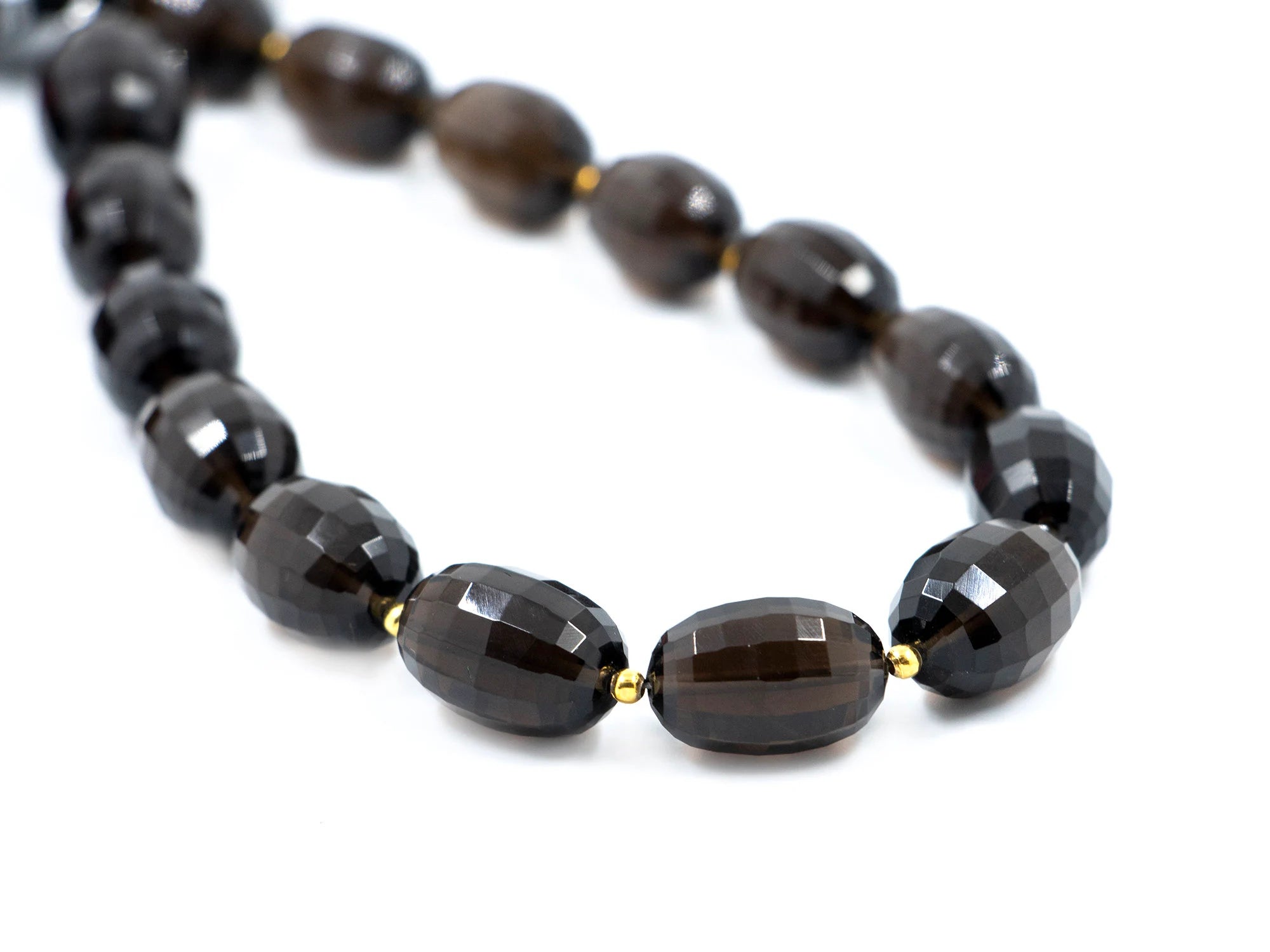 Smoky Quartz Faceted Oval Beads, Smoky Quartz Oval, Quartz Oval Handmade Jewelry Making Gemstone Beads, 9 Inch Strand, SKU 1564