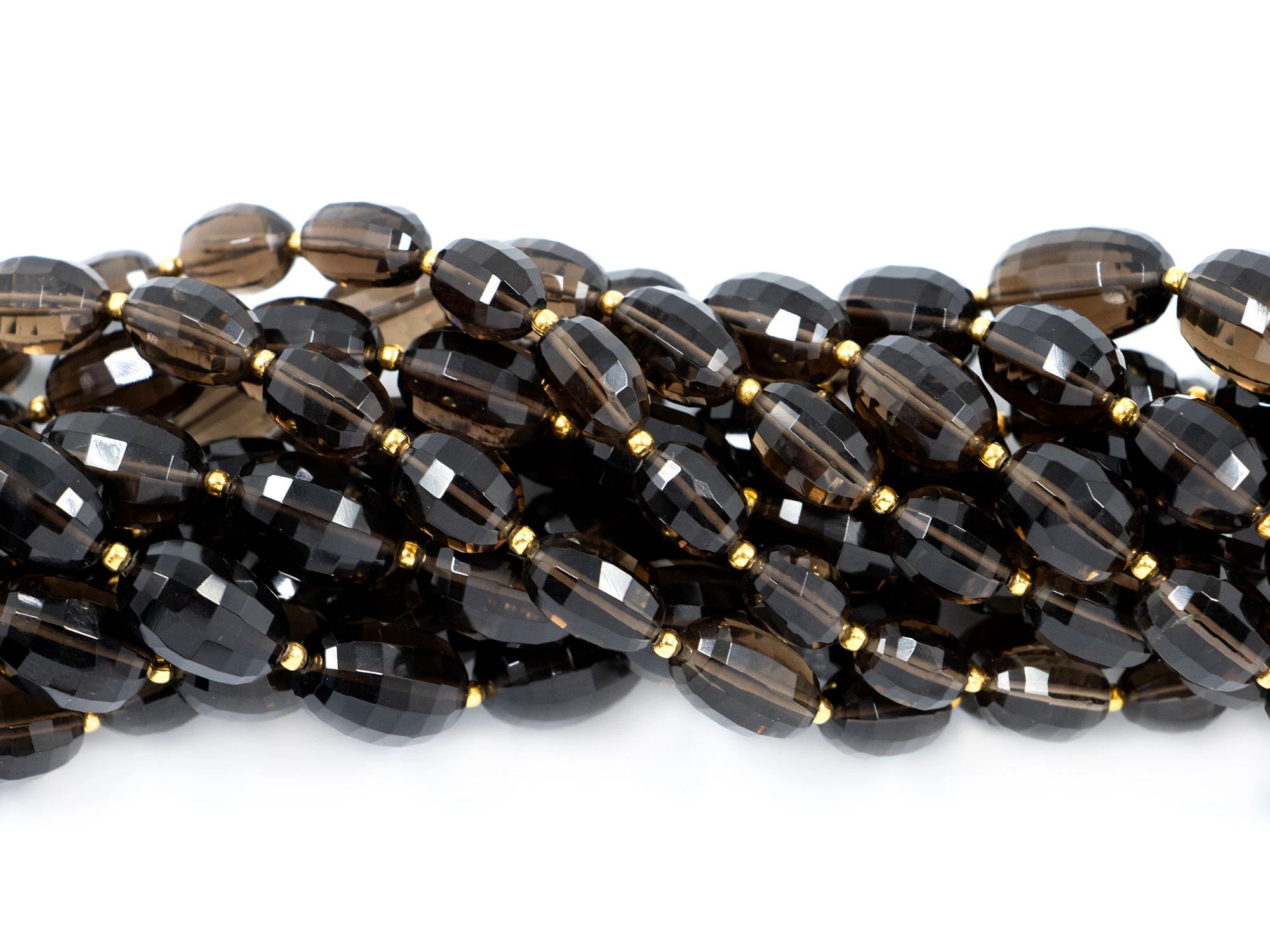 Smoky Quartz Faceted Oval Beads, Smoky Quartz Oval, Quartz Oval Handmade Jewelry Making Gemstone Beads, 9 Inch Strand, SKU 1564