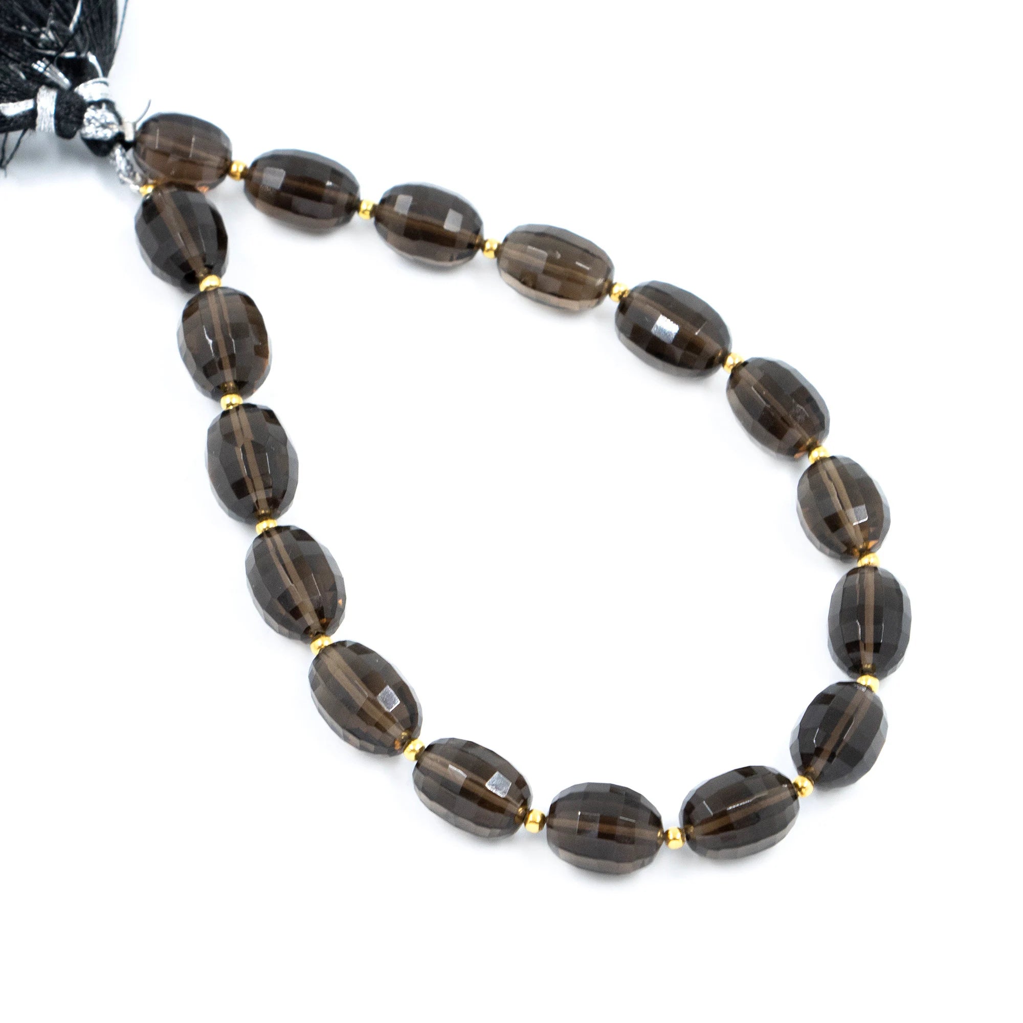 Smoky Quartz Faceted Oval Beads, Smoky Quartz Oval, Quartz Oval Handmade Jewelry Making Gemstone Beads, 9 Inch Strand, SKU 1564