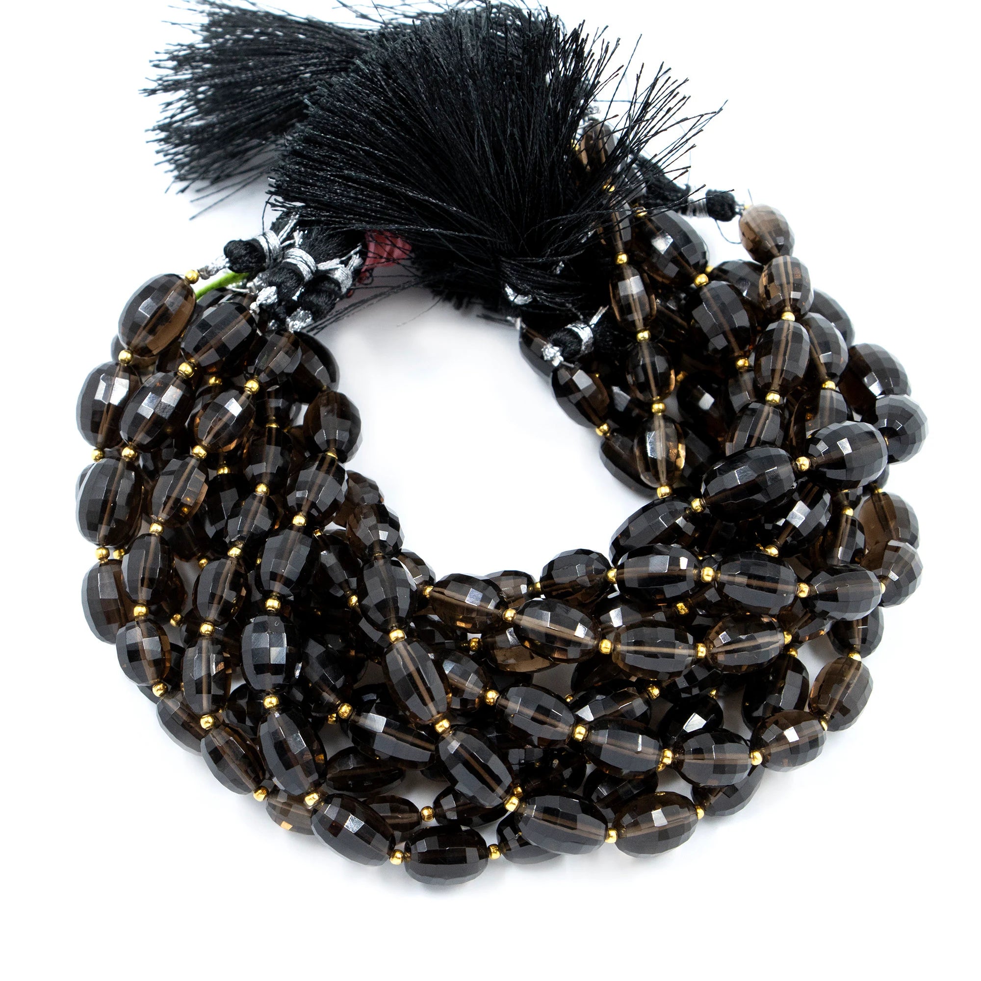 Smoky Quartz Faceted Oval Beads, Smoky Quartz Oval, Quartz Oval Handmade Jewelry Making Gemstone Beads, 9 Inch Strand, SKU 1564