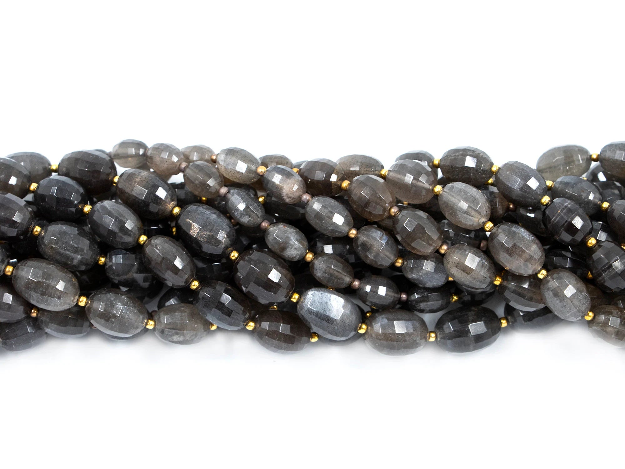 AA Quality Gray Moonstone Faceted Oval Beads, Gray Moonstone Oval, Moonstone Handmade Jewelry Making Beads, 9 Inch Price Strand SKU 1566