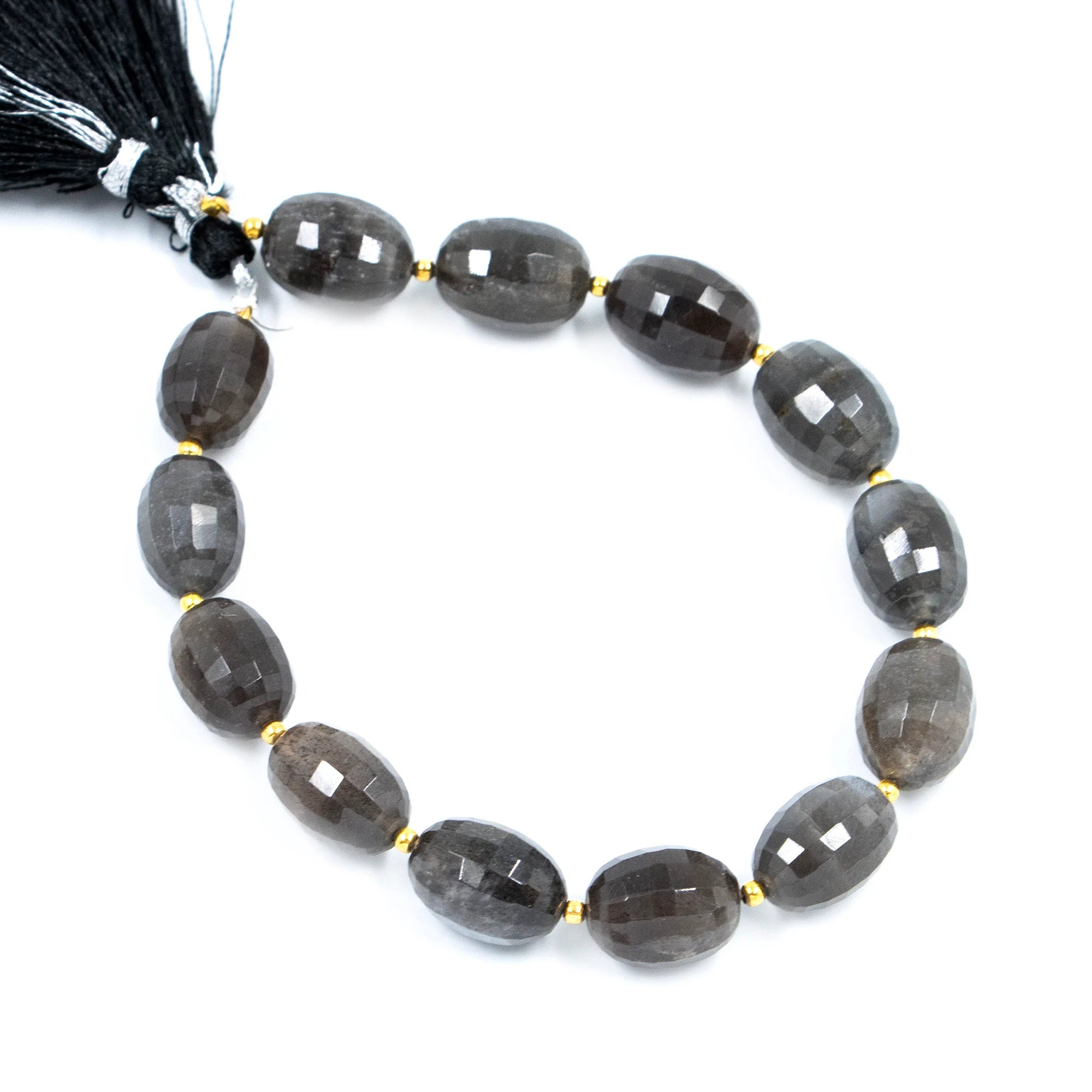 AA Quality Gray Moonstone Faceted Oval Beads, Gray Moonstone Oval, Moonstone Handmade Jewelry Making Beads, 9 Inch Price Strand SKU 1566