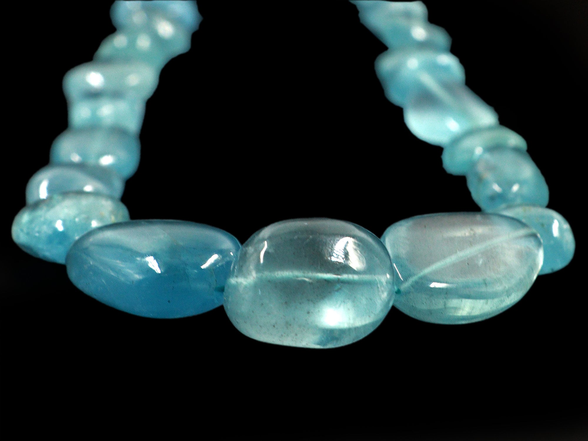 AA Quality Blue Aquamarine Fancy Shape Smooth Nuggets Necklace, Natural Aquamarine Smooth Nuggets Necklace, Handmade Necklace, SKU1438