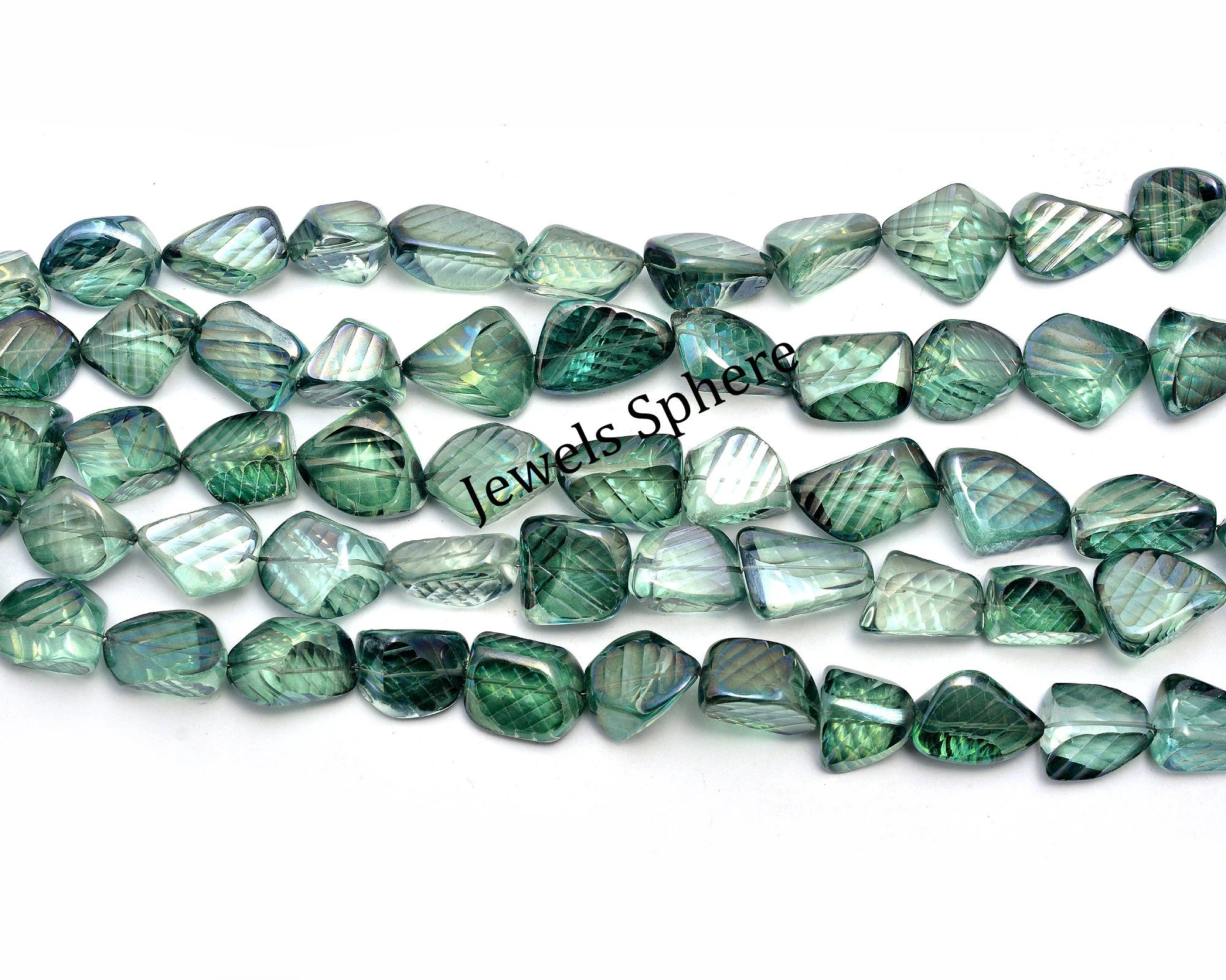 Green Quartz Carving Nuggets Beads,SKU771