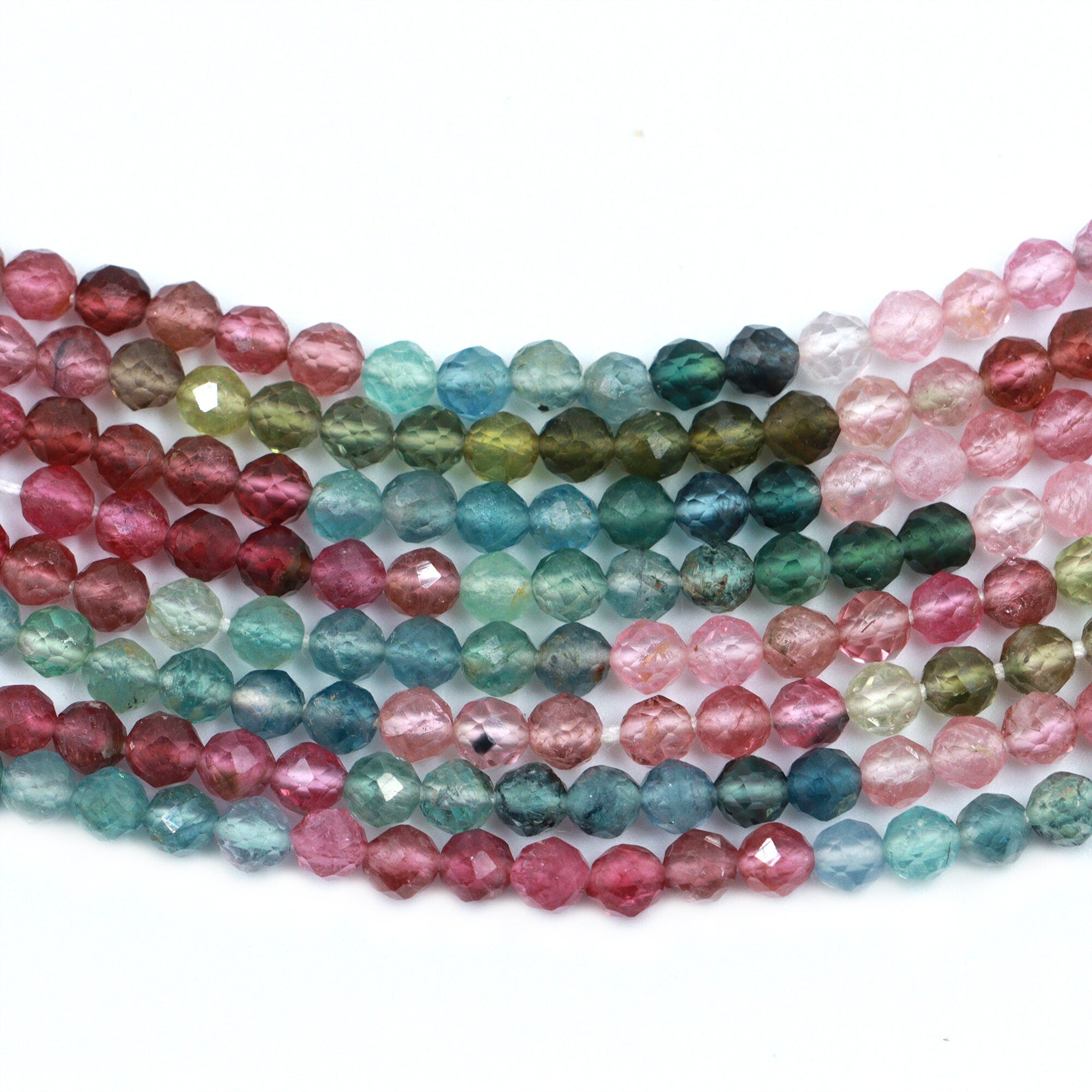 Multi Tourmaline Faceted Round Balls Beads, 3 mm To 3.5 mm, Multi Tourmaline Balls, Multi Tourmaline Jewelry Making Gemstone Balls