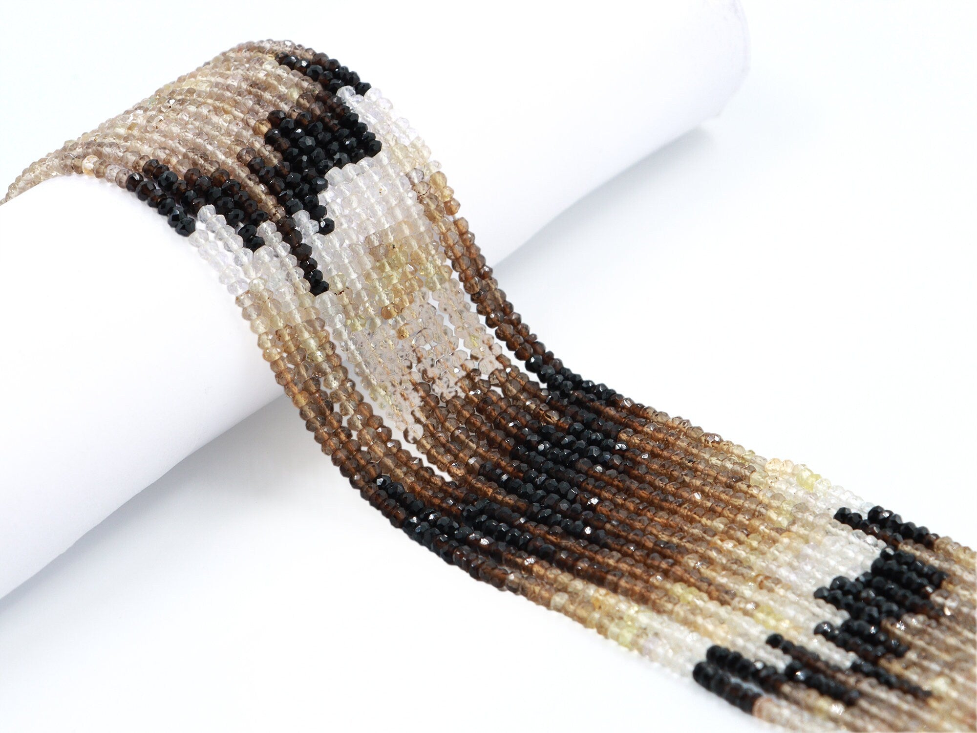 AA Quality Smoky Lemon Quartz Faceted Rondelle Beads, Smoky Lemon Quartz Beads, Quartz Handmade Jewelry Making Gemstone Beads (SKU 1652)