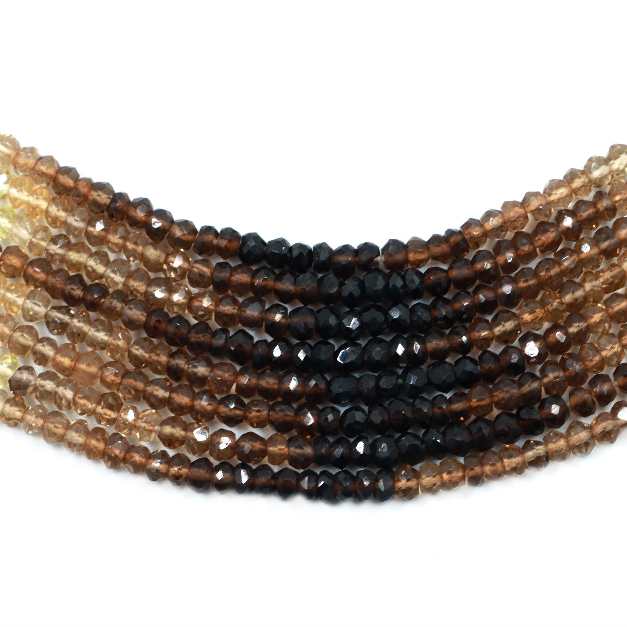 AA Quality Smoky Lemon Quartz Faceted Rondelle Beads, Smoky Lemon Quartz Beads, Quartz Handmade Jewelry Making Gemstone Beads (SKU 1652)