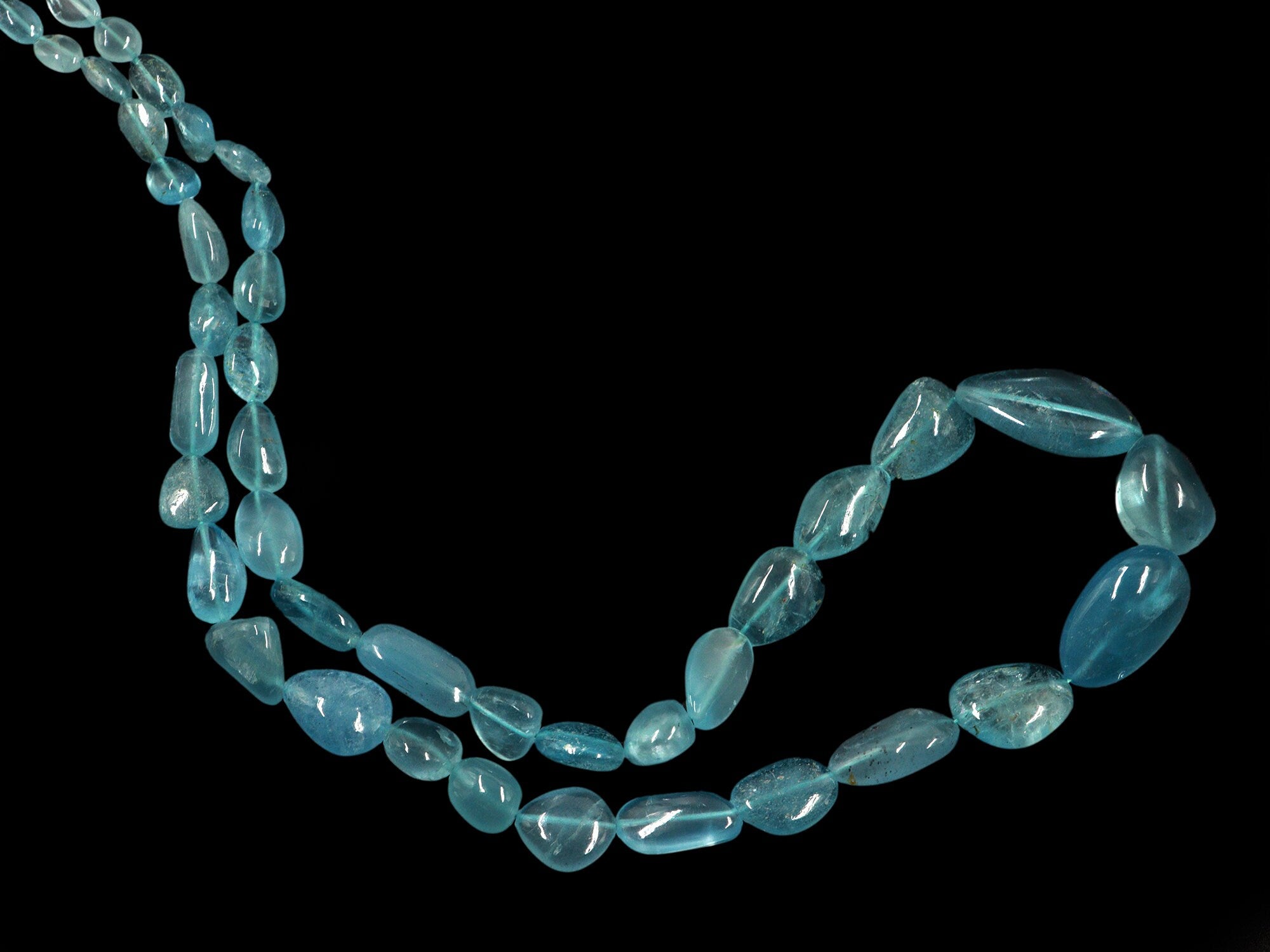 AA Quality Blue Aquamarine Fancy Shape Smooth Nuggets Necklace, Natural Aquamarine Smooth Nuggets Necklace, Handmade Necklace, SKU1438