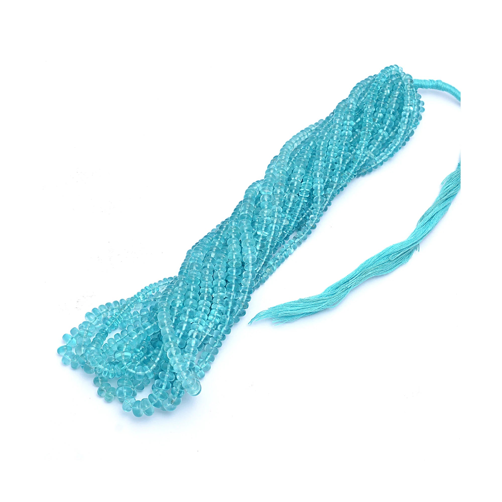 Natural Sky Apatite Smooth Rondelle Beads, 4 mm To 6 mm, Sky Apatite Smooth Beads, Apatite Jewelry Making Gemstone Beads, 17 Inch, SKU364