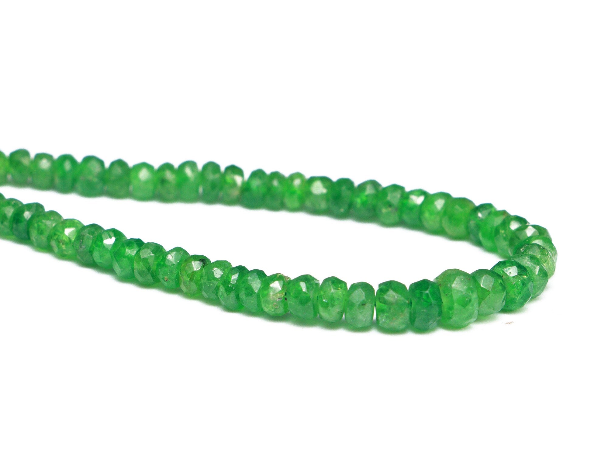 Tsavorite Garnet Faceted Rondelle Beads, 2 mm To 5 mm, Tsavorite Rondelle Beads, Tsavorite Handmade Jewelry Making Gemstone Beads, SKU1427