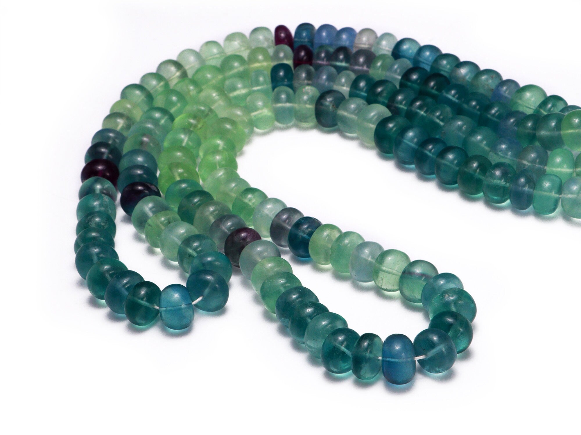 Natural Multi Fluorite Smooth Rondelle Beads, Multi Fluorite Beads, Multi Fluorite Jewelry Making Gemstone Beads, 18 Inch Strand