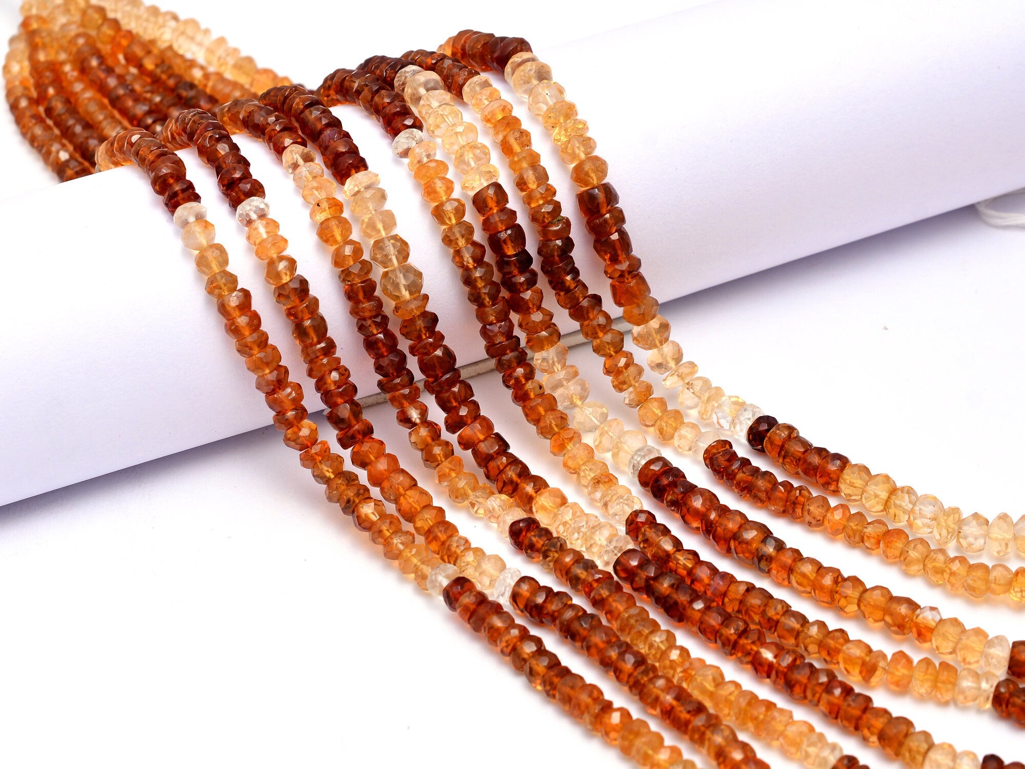 Citrine Shaded Faceted Rondelle Beads, 5 mm, SKU862