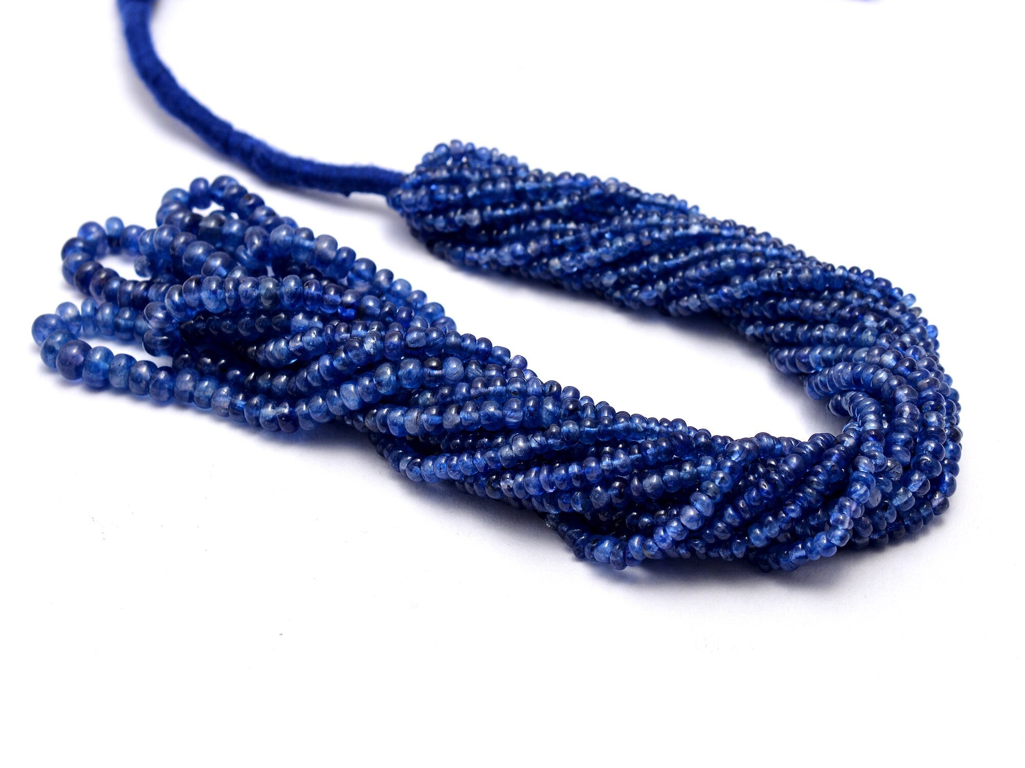 Natural Blue Kyanite Smooth Rondelle Beads, 3 mm To 4.5 mm, SKU863
