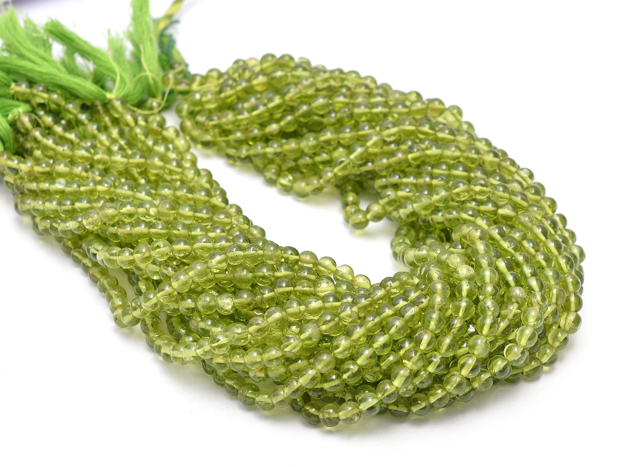 Natural Peridot Round Smooth Balls Beads, 5 mm, SKU860