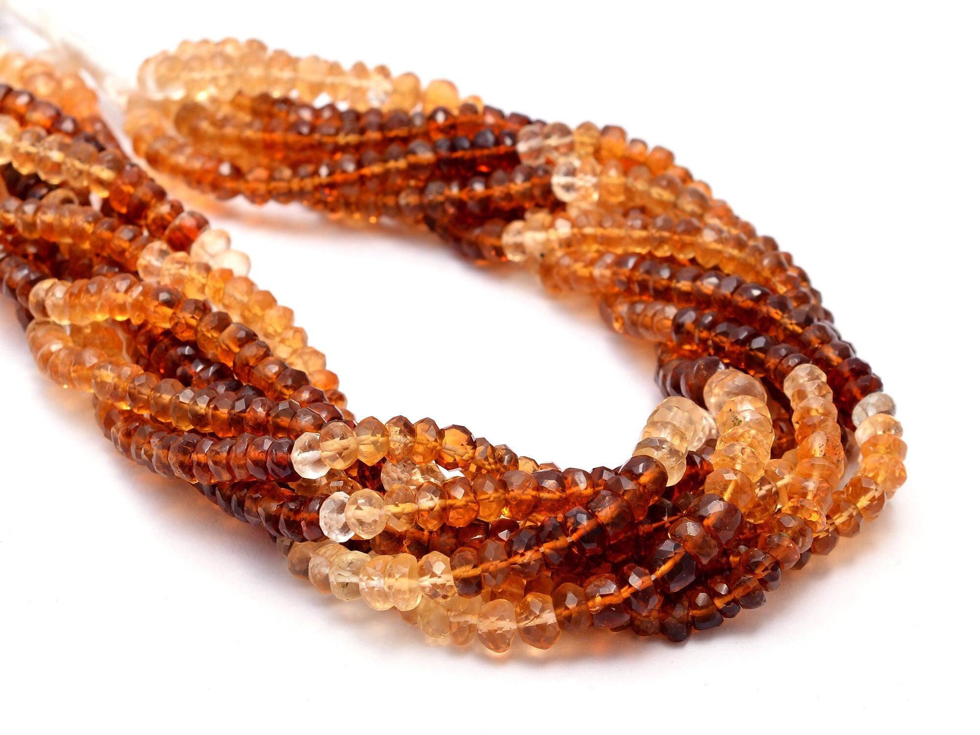 Citrine Shaded Faceted Rondelle Beads, 5 mm, SKU862