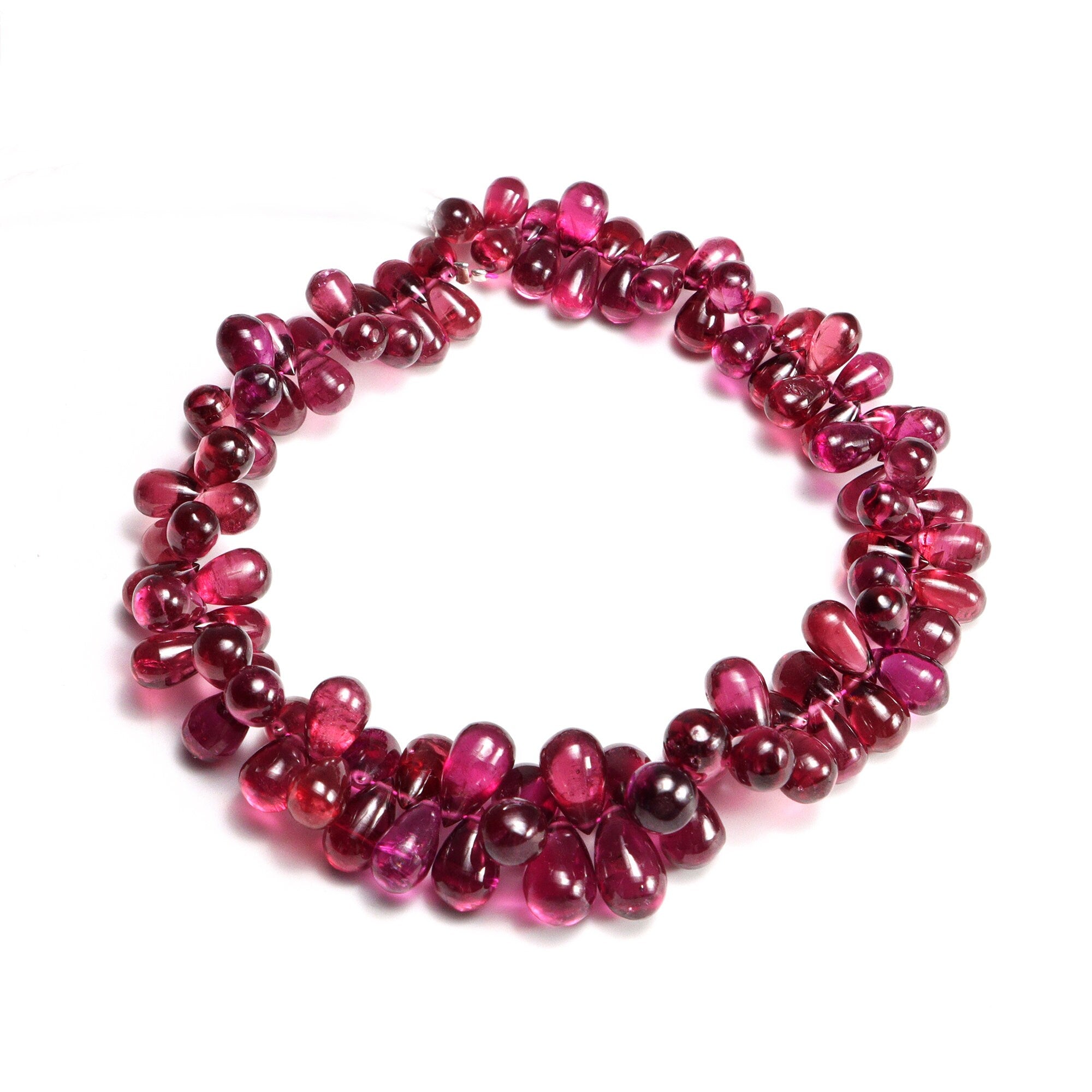 Rhodolite Garnet Smooth Teardrop Beads, 4x5 mm To 6x9 mm, Rhodolite Garnet Drops, Garnet Jewelry Making Gemstone Beads, 8 Inches
