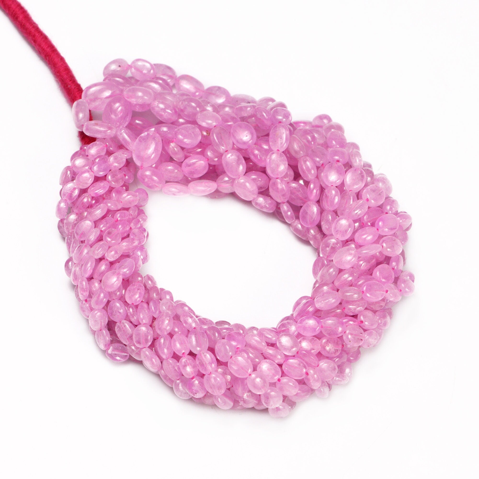 Natural Pink Mogok Sapphire Smooth Oval Beads, SKU2009