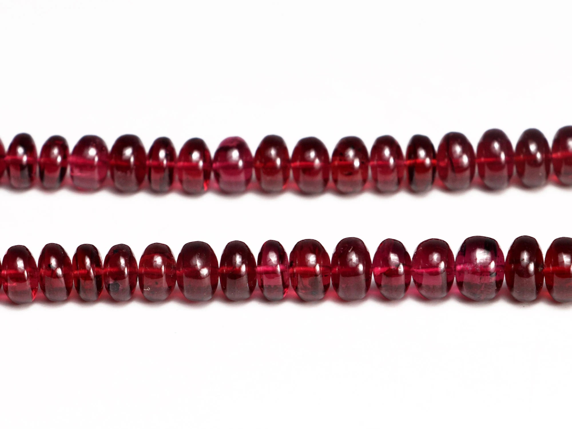 AA Quality Reddish Rhodolite Garnet Smooth Rondelle Beads, SKU2014