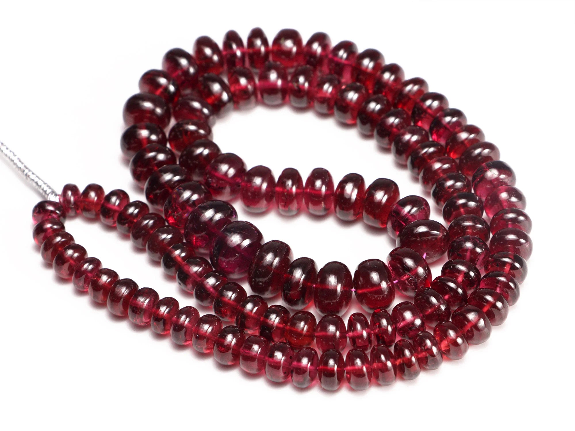 AA Quality Reddish Rhodolite Garnet Smooth Rondelle Beads, SKU2014