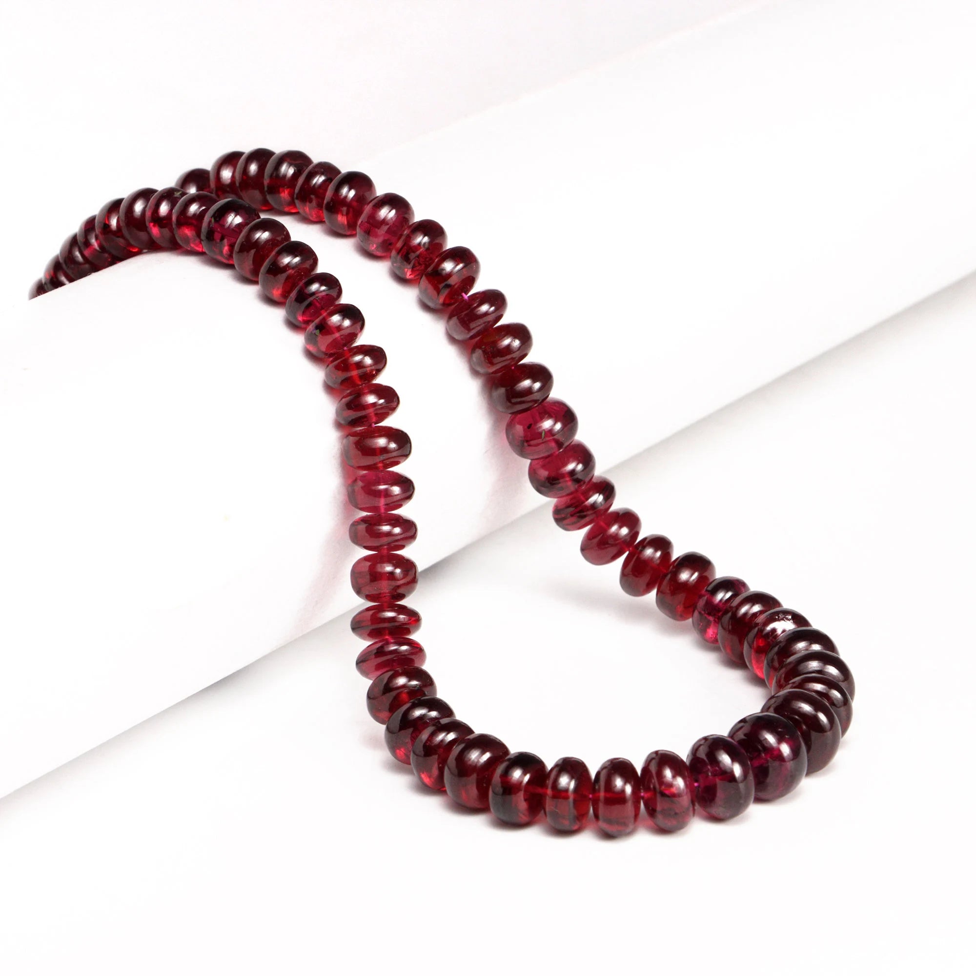 AA Quality Reddish Rhodolite Garnet Smooth Rondelle Beads, SKU2014