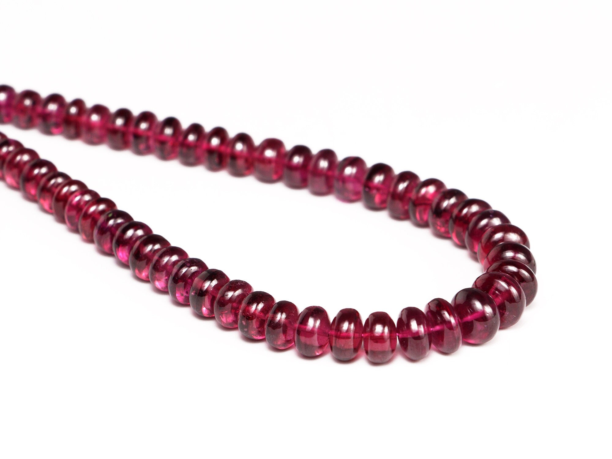 AAA Quality Pink Rhodolite Garnet Smooth Rondelle Beads, SKU2017
