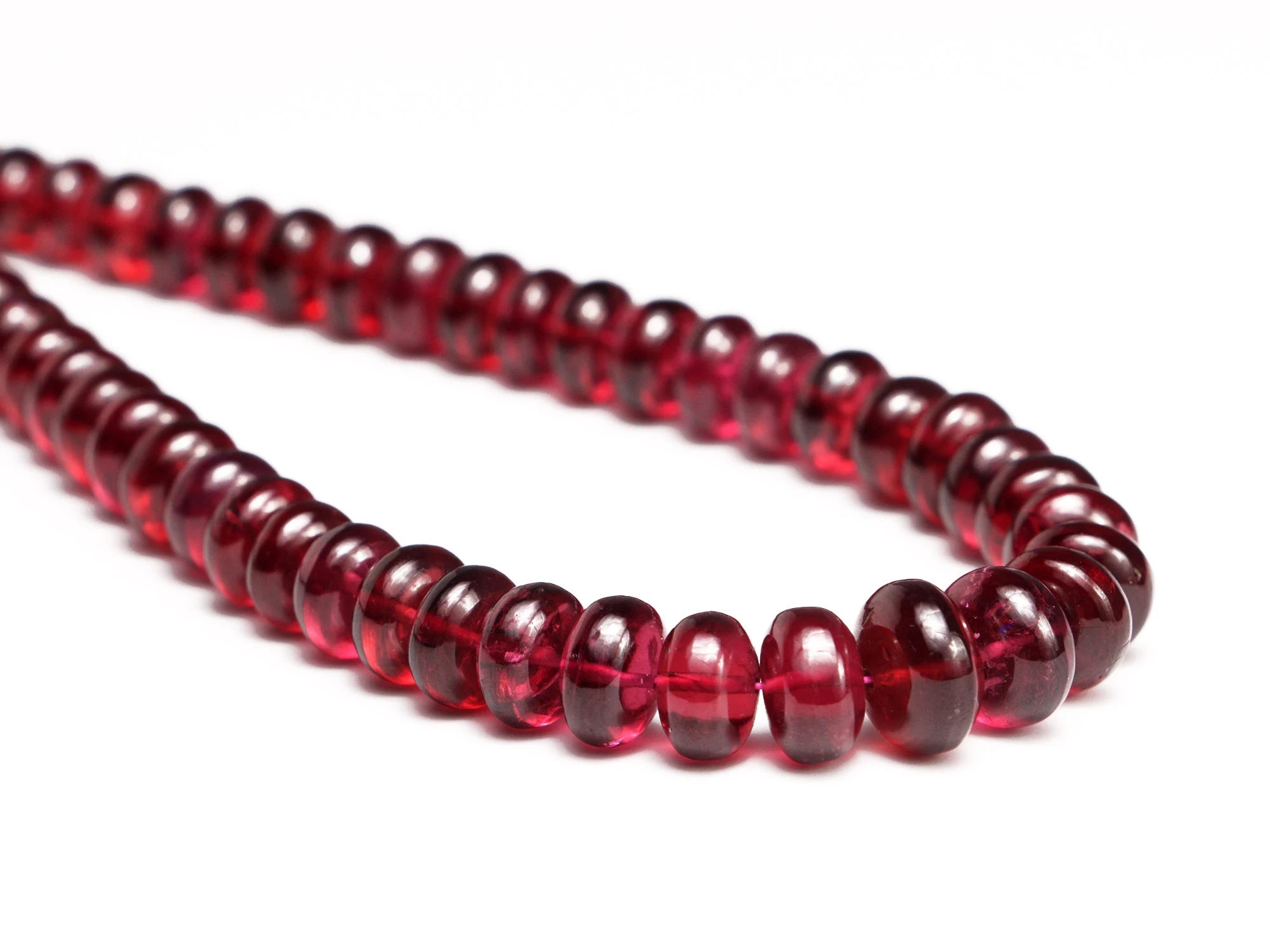 AA Quality Reddish Rhodolite Garnet Smooth Rondelle Beads, SKU2023