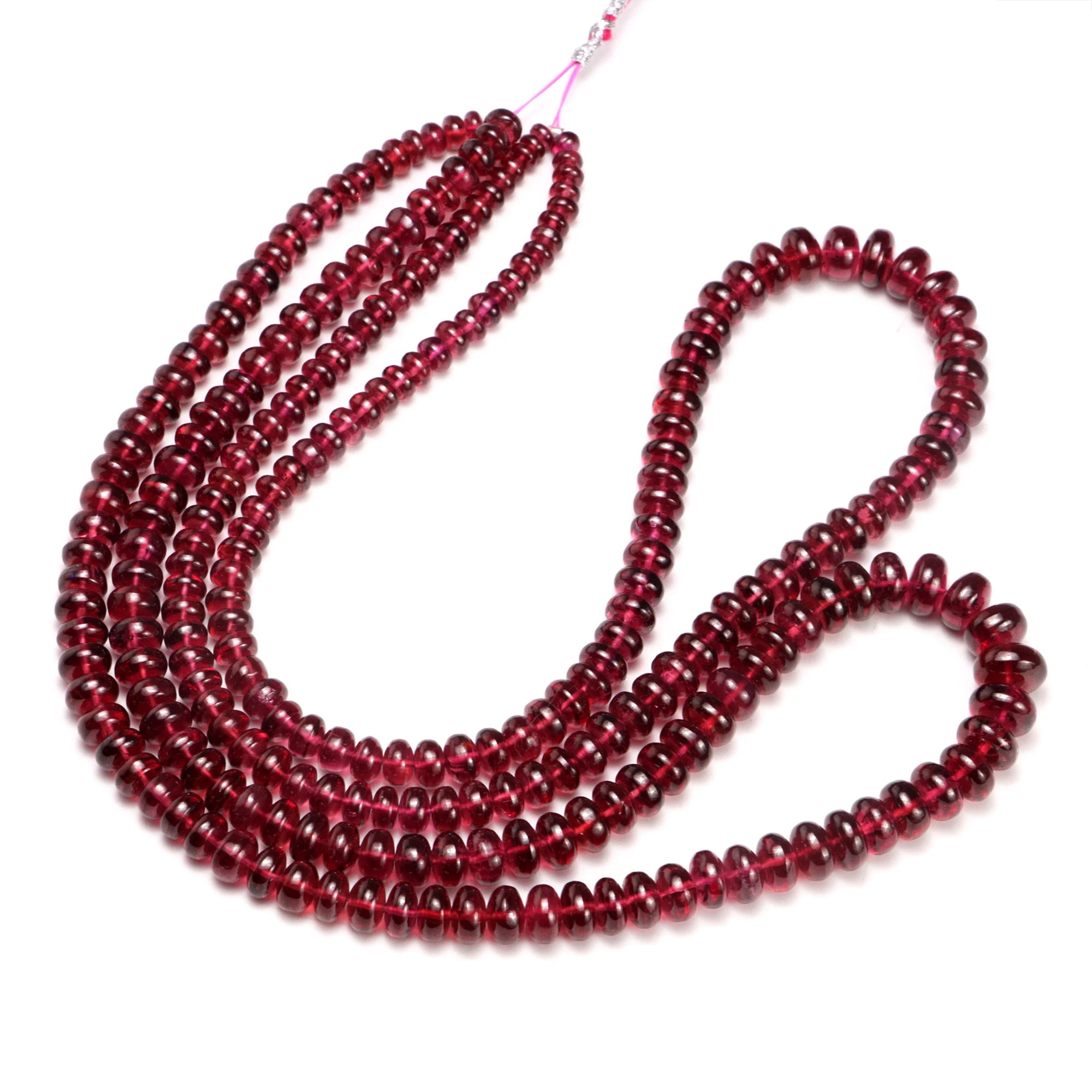 AA Quality Reddish Rhodolite Garnet Smooth Rondelle Beads, SKU2023