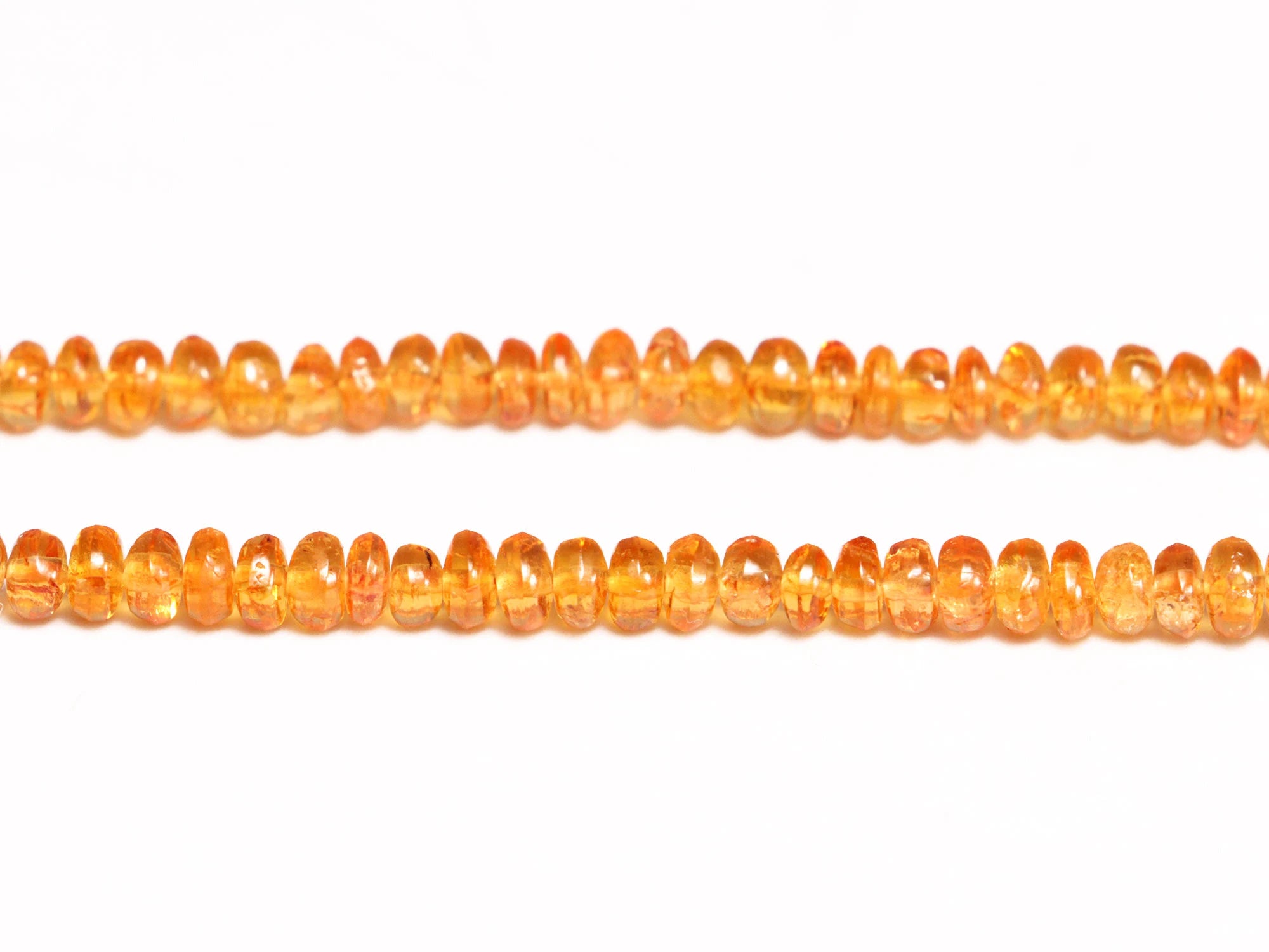 Spessartine Garnet Plain Rondelle Beads Adjustable Bracelet With 0.925 Silver Claps, SKU2021