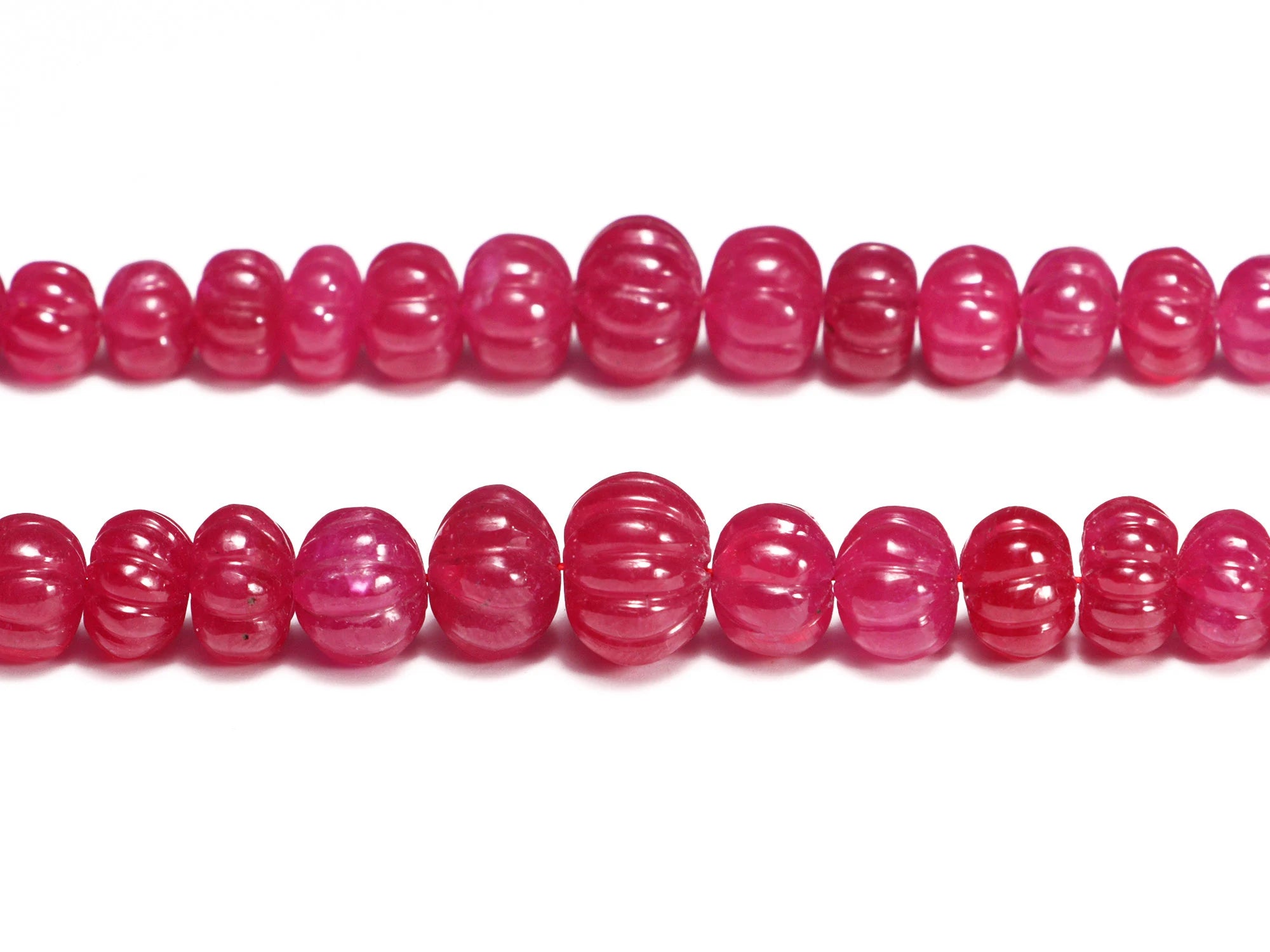 AAA Quality Pink Ruby Melon Carving Beads, SKU2004