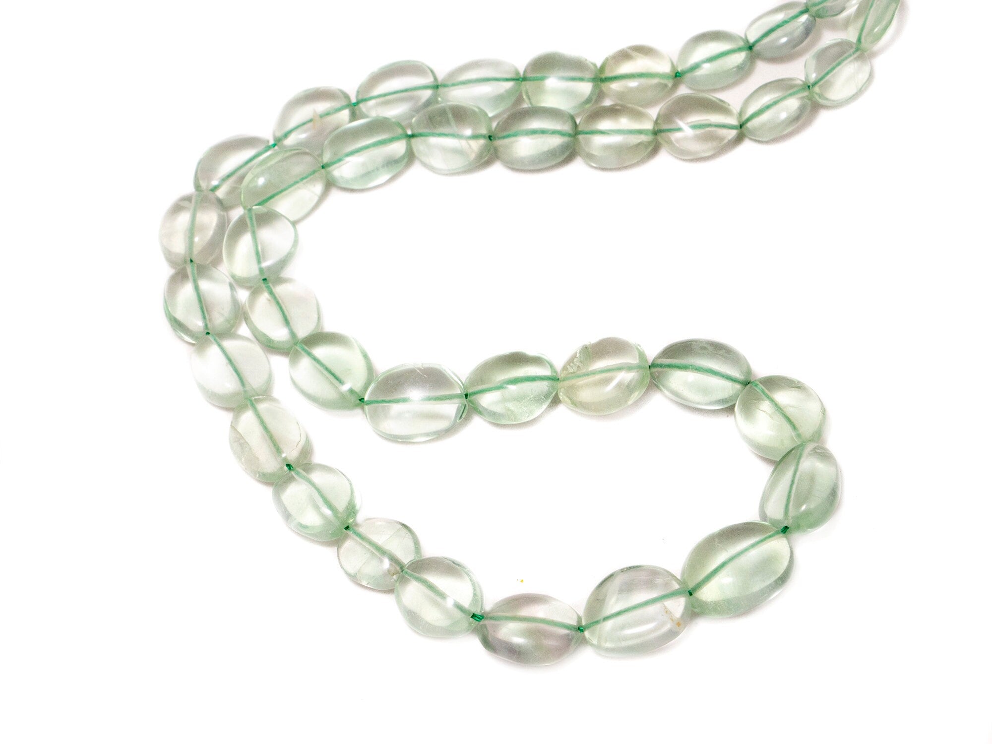 AA Quality Green Fluorite Smooth Nuggets Beads, 9.5x11 mm To 13x16 mm, SKU2035