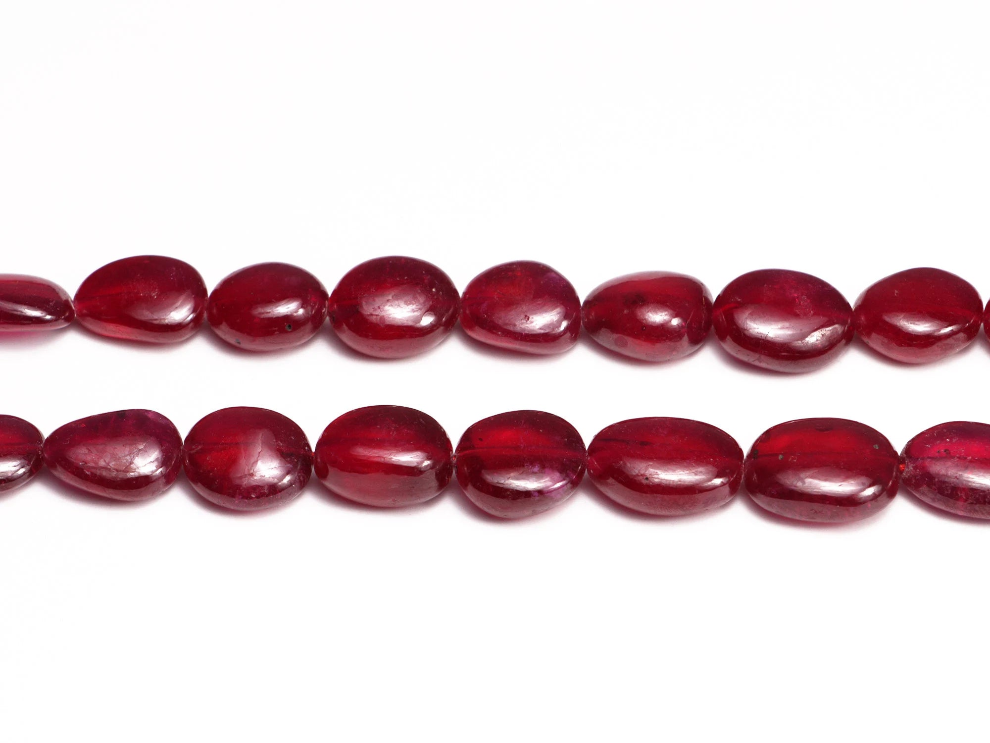 AAA Quality Ruby Smooth Oval Shape Nuggets Beads, SKU2005