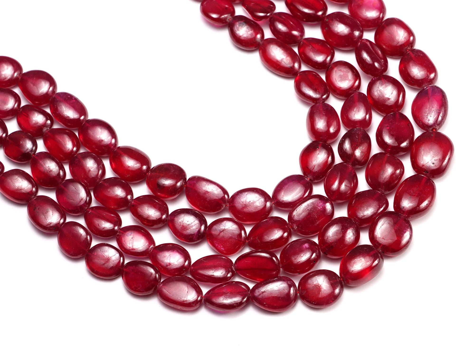 AAA Quality Ruby Smooth Oval Shape Nuggets Beads, SKU2005