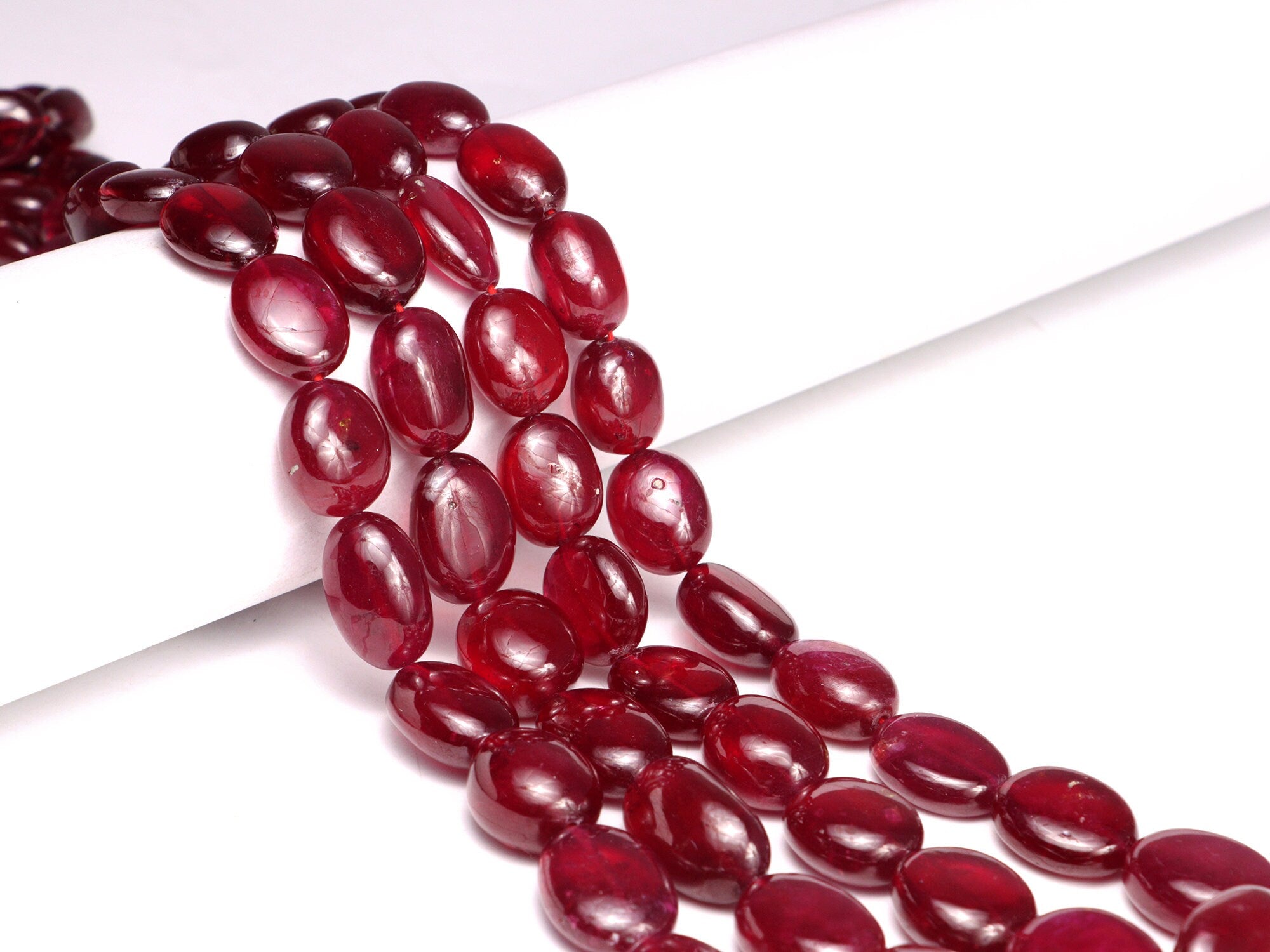 AAA Quality Ruby Smooth Oval Shape Nuggets Beads, 9.5x12 mm To 16x20.5 mm, SKU2006