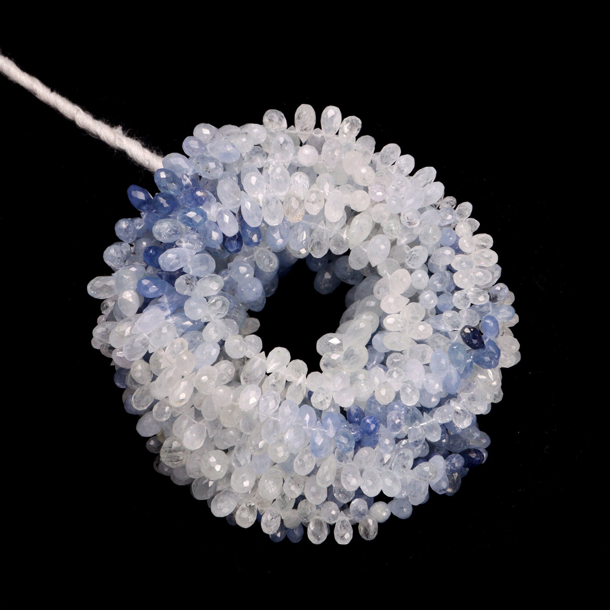 AA Quality Blue Shaded Sapphire Faceted Drops Beads, SKU2010