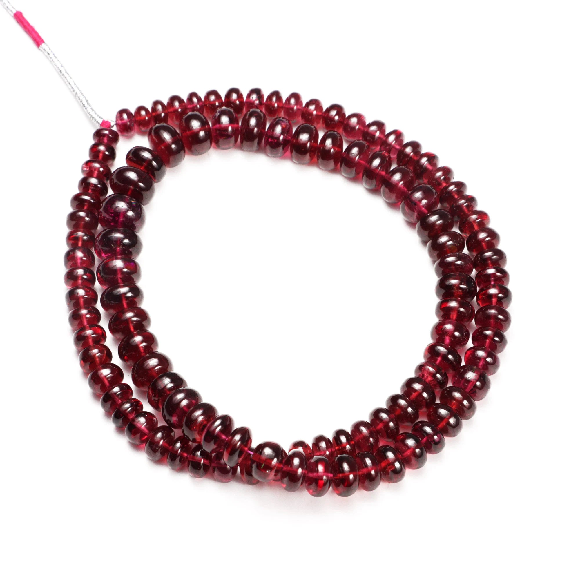 AA Quality Reddish Rhodolite Garnet Smooth Rondelle Beads, SKU2014