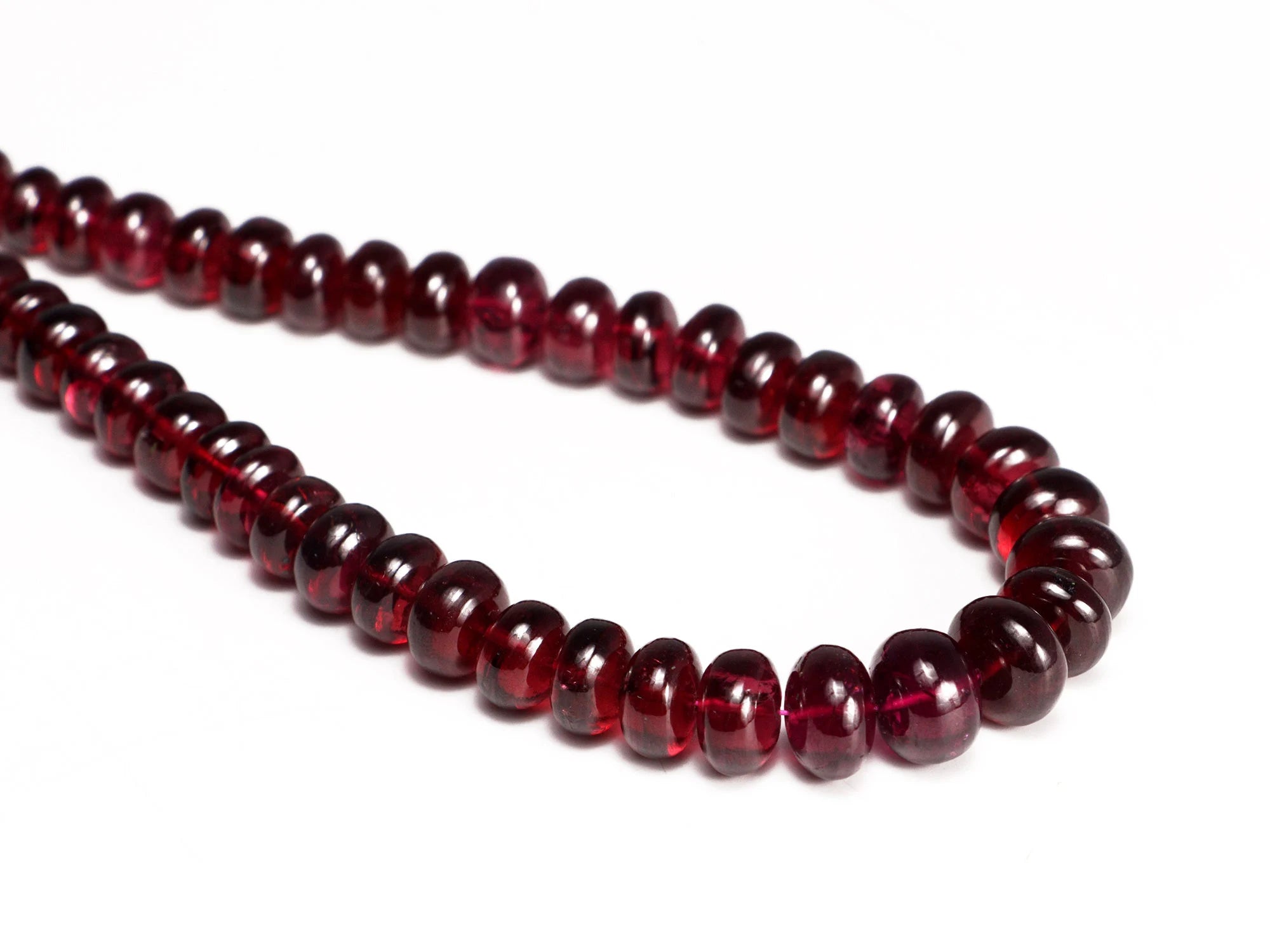 AA Quality Reddish Rhodolite Garnet Smooth Rondelle Beads, SKU2014