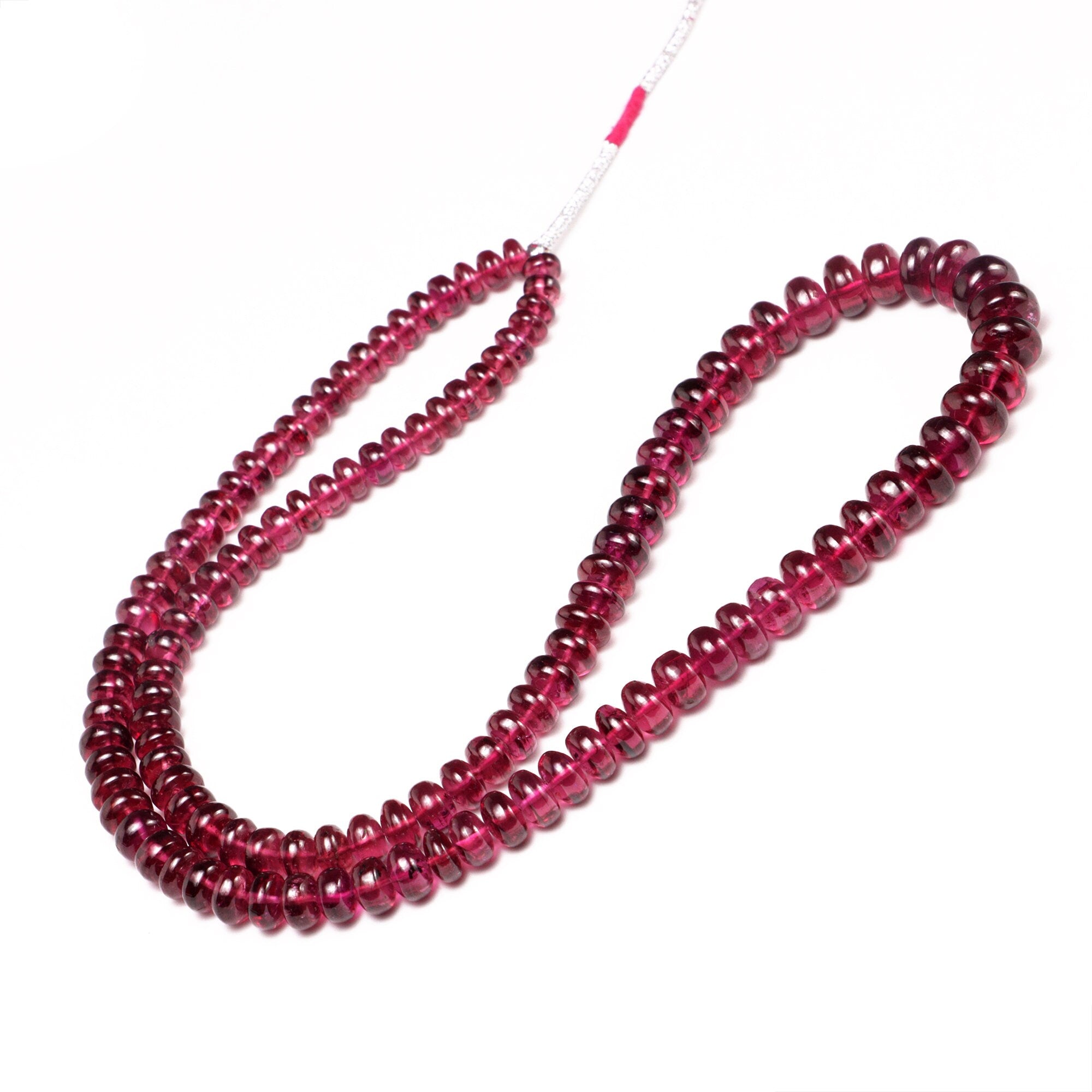 AAA Quality Pink Rhodolite Garnet Smooth Rondelle Beads, SKU2017