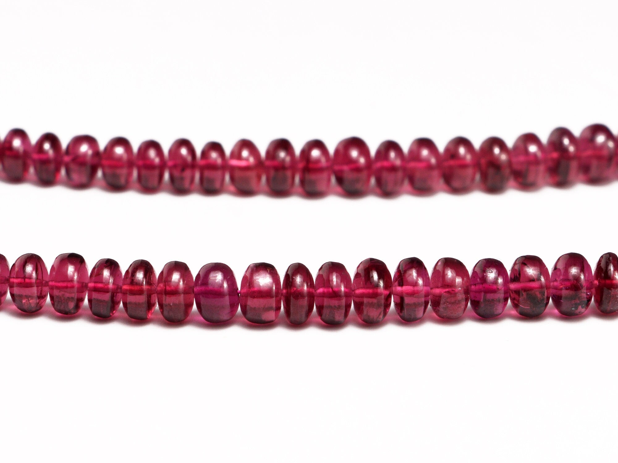 AAA Quality Pink Rhodolite Garnet Smooth Rondelle Beads, SKU2017