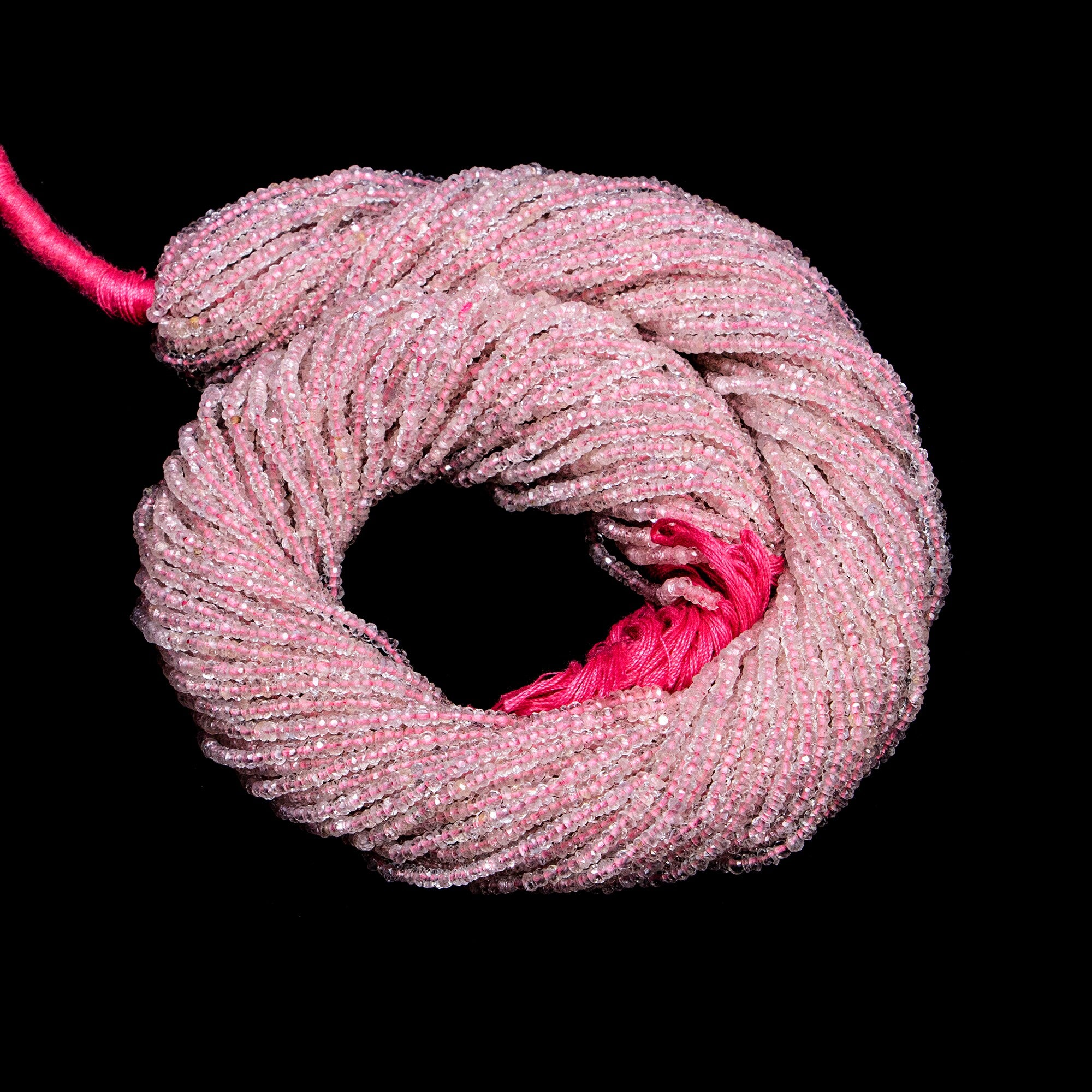 AA Quality Pink Aquamarine Faceted Rondelle Beads, SKU2048