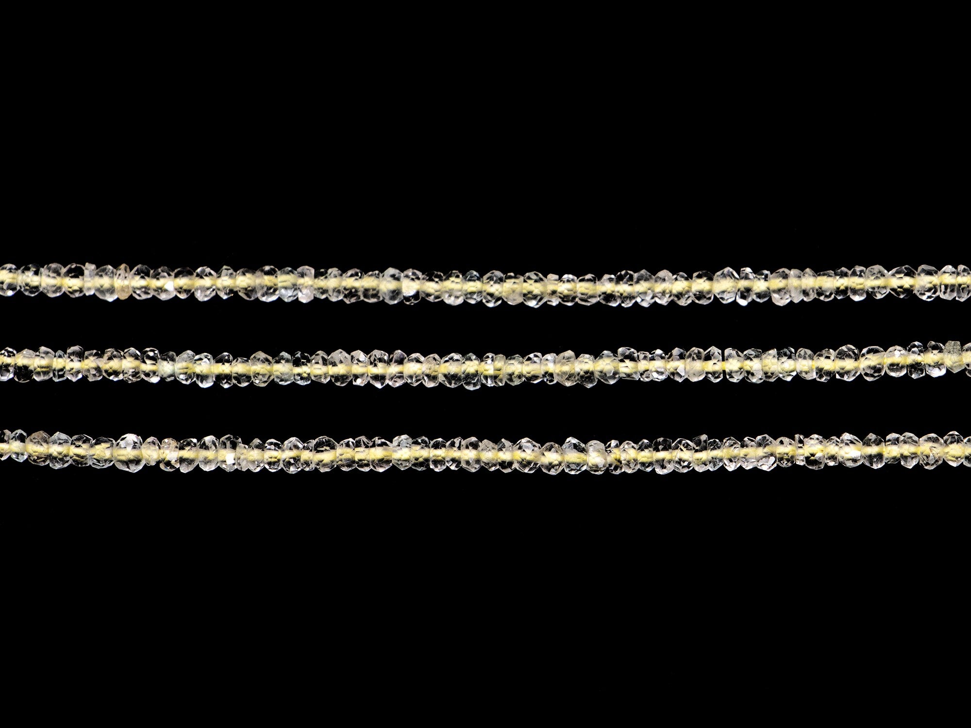 AA Quality Yellow Aquamarine Faceted Rondelle Beads, SKU2049