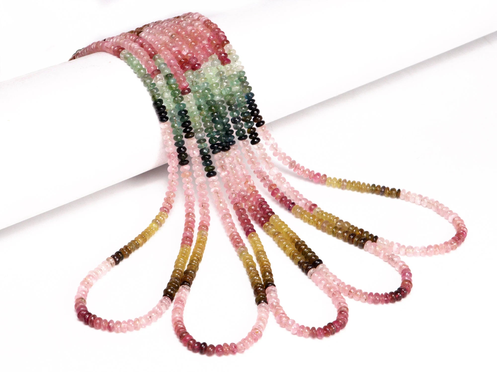 Afghani Multi Tourmaline Smooth Rondelle Beads, SKU2069