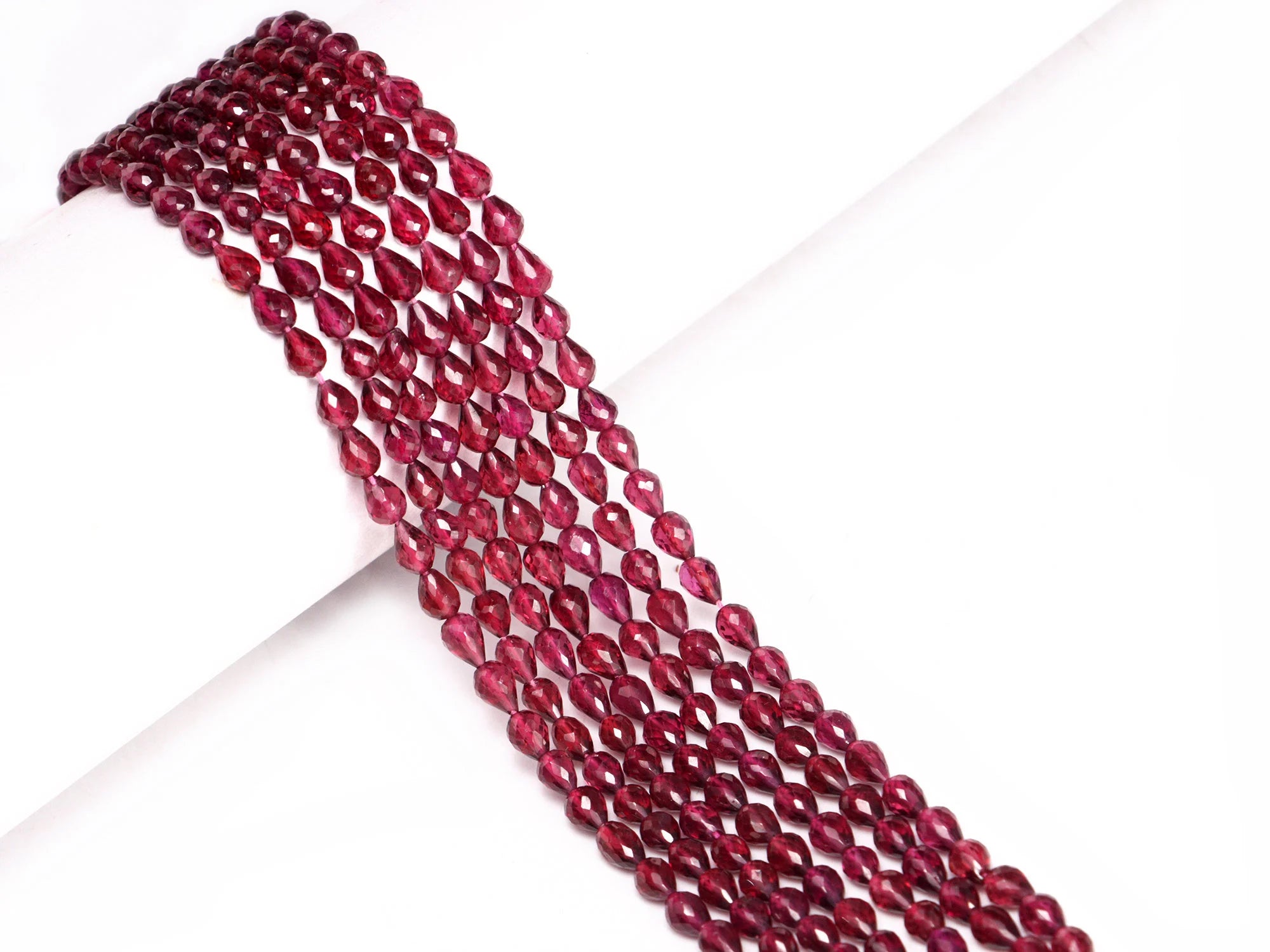AA Quality Rhodolite Garnet Faceted Straight Drill Drop Beads, SKU2071