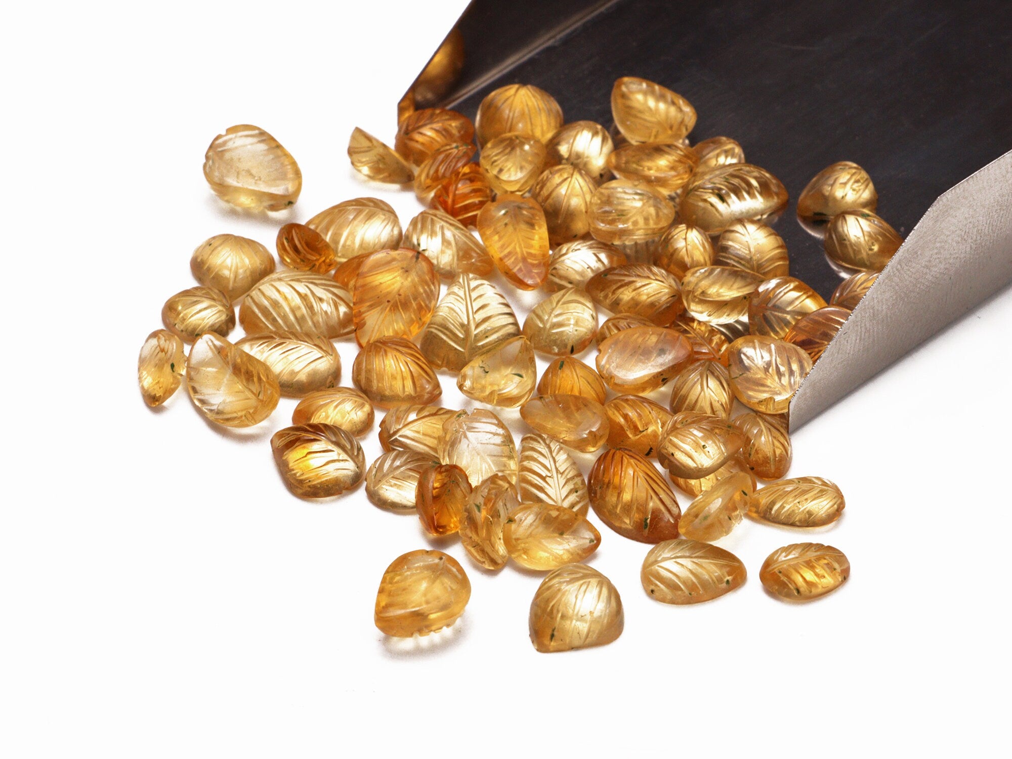 AA Quality Citrine Leaf Carving Loose Gemstone,  SKU2029