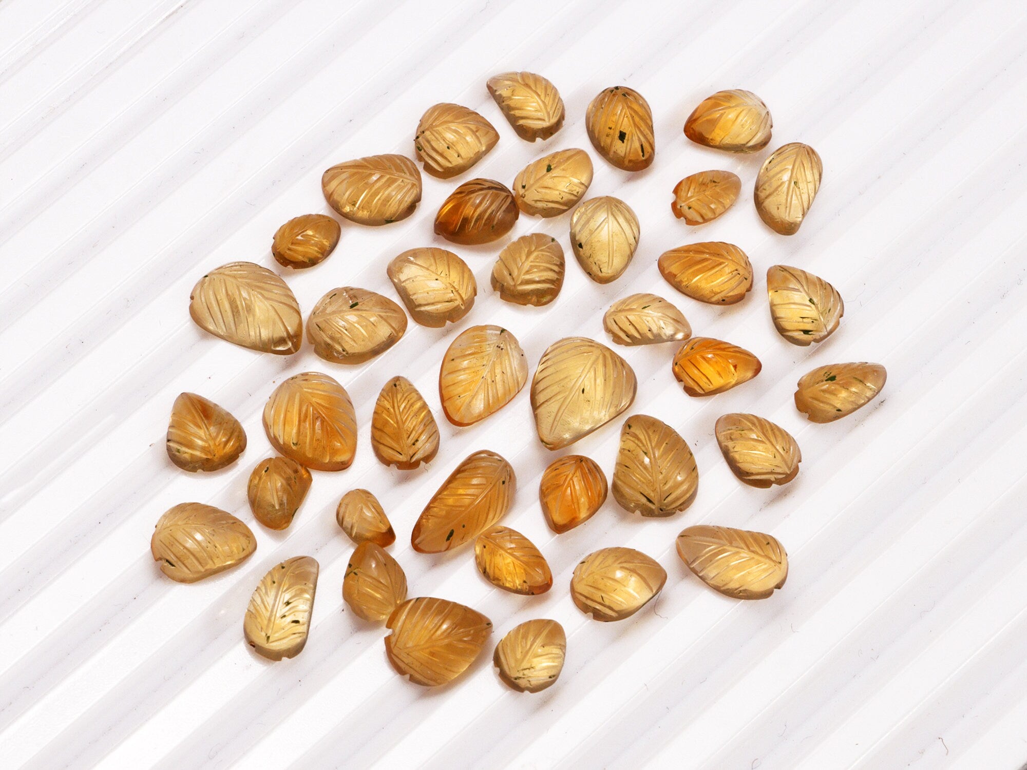 AA Quality Citrine Leaf Carving Loose Gemstone,  SKU2029