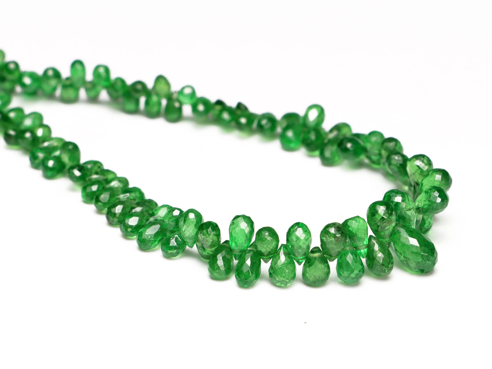 AAA Quality Tsavorite Faceted Teardrop Beads, 2x3 mm To 4x6 mm, SKU2031