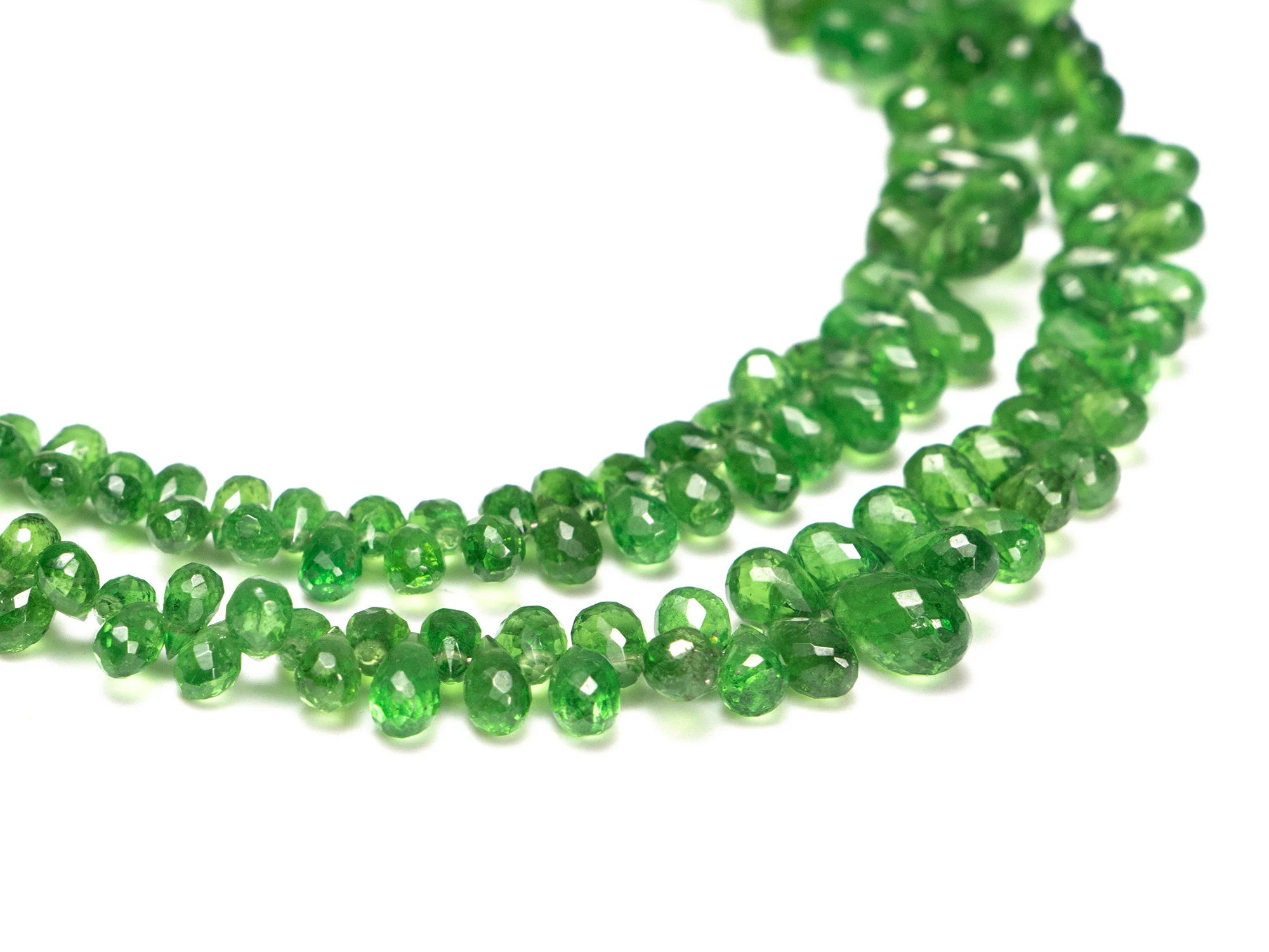 AAA Quality Tsavorite Faceted Teardrop Beads, 2x3 mm To 4x6 mm, SKU2031