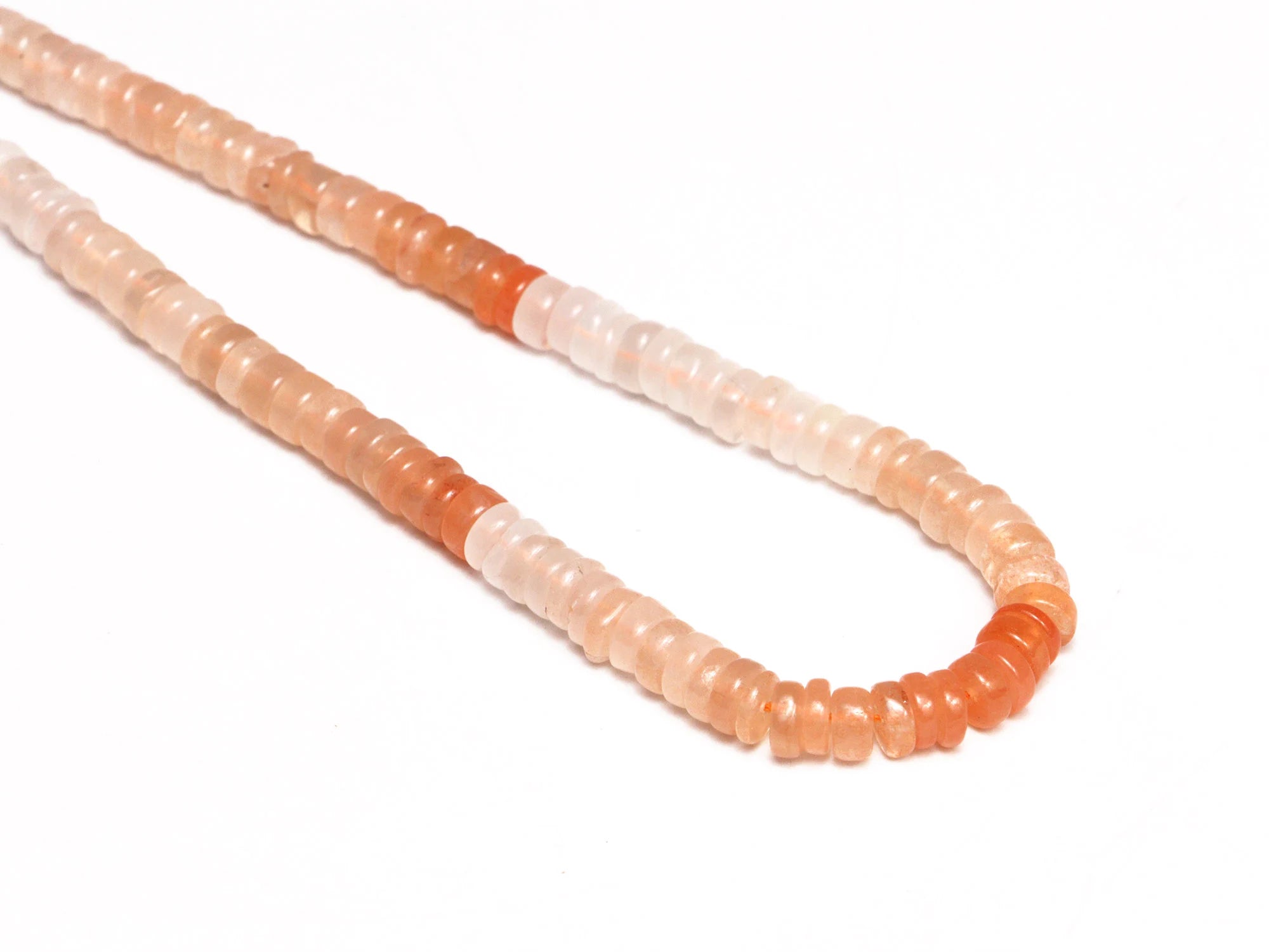 Shaded Peach Strawberry Smooth Heishi Beads, SKU2076