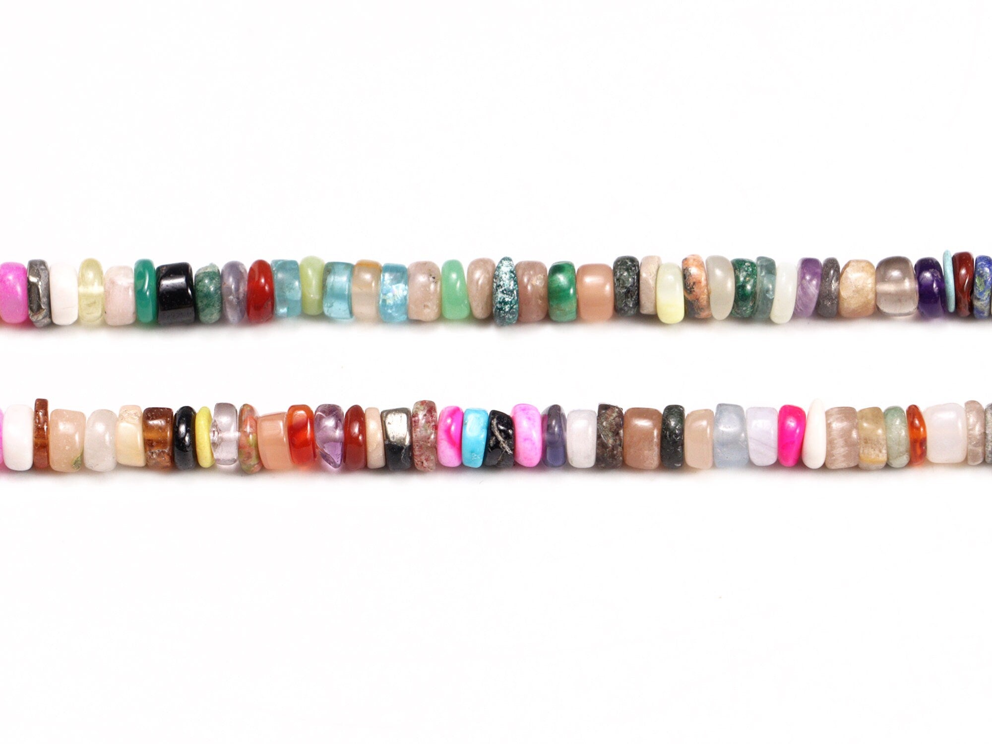 AA Quality Mix Semi Precious Gemstone Smooth Heishi Beads, SKU2078